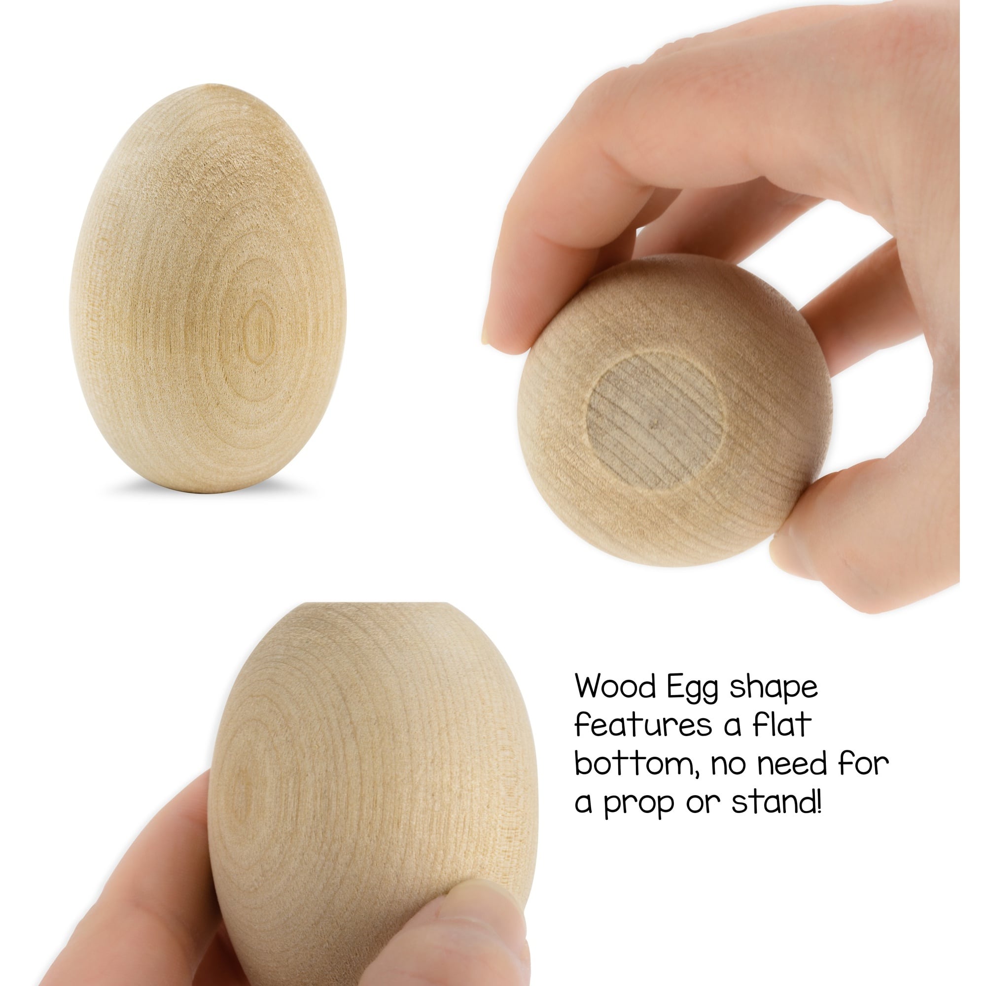 Hygloss&#xAE; 2.5&#x22; Wooden Eggs, 3ct.