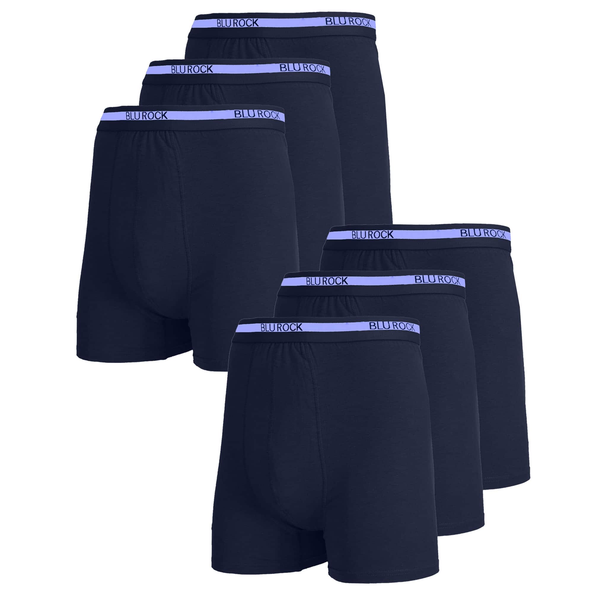 Galaxy by Harvic Men's Stretch Cotton Boxer Briefs 6 Pack