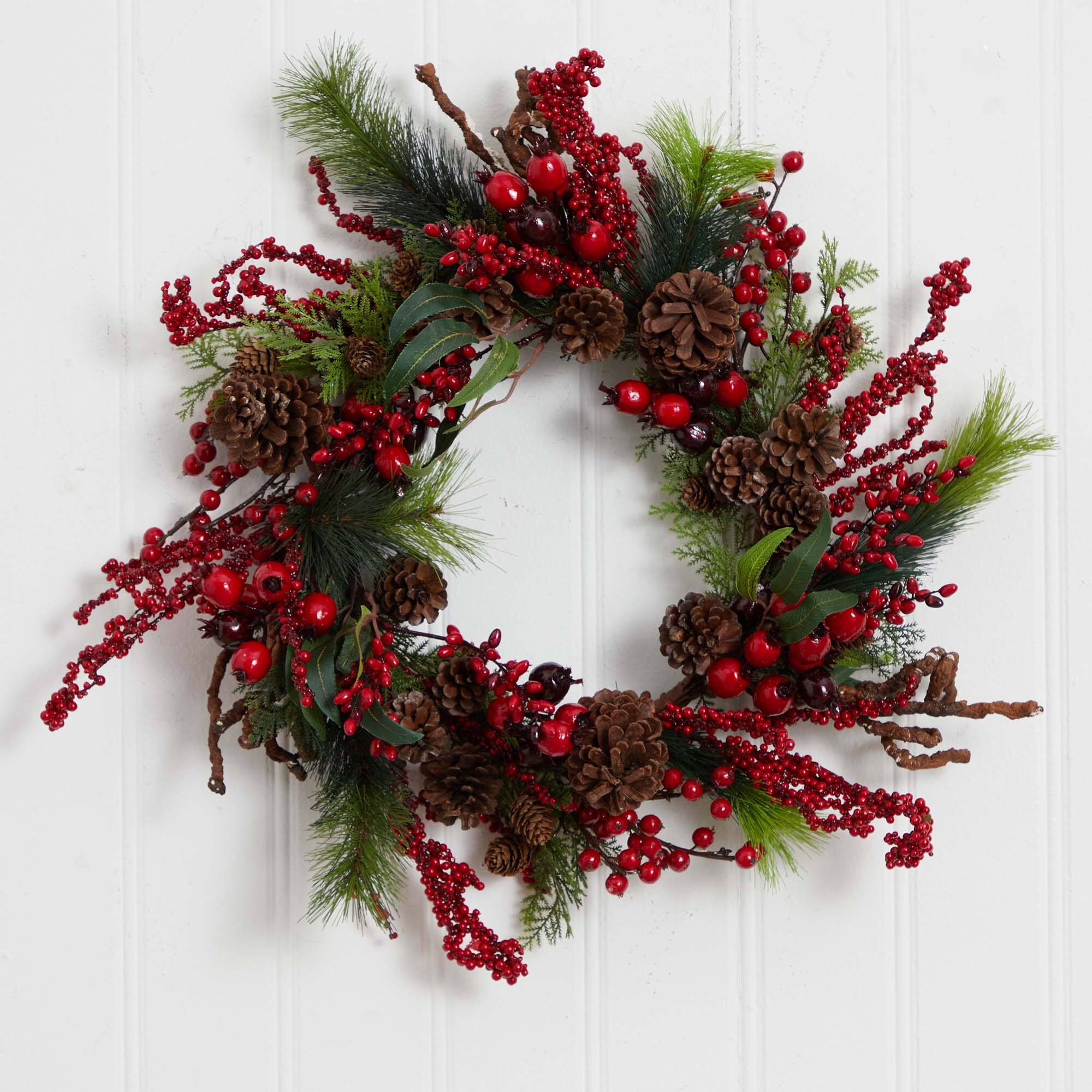 24" Red Berry Wreath