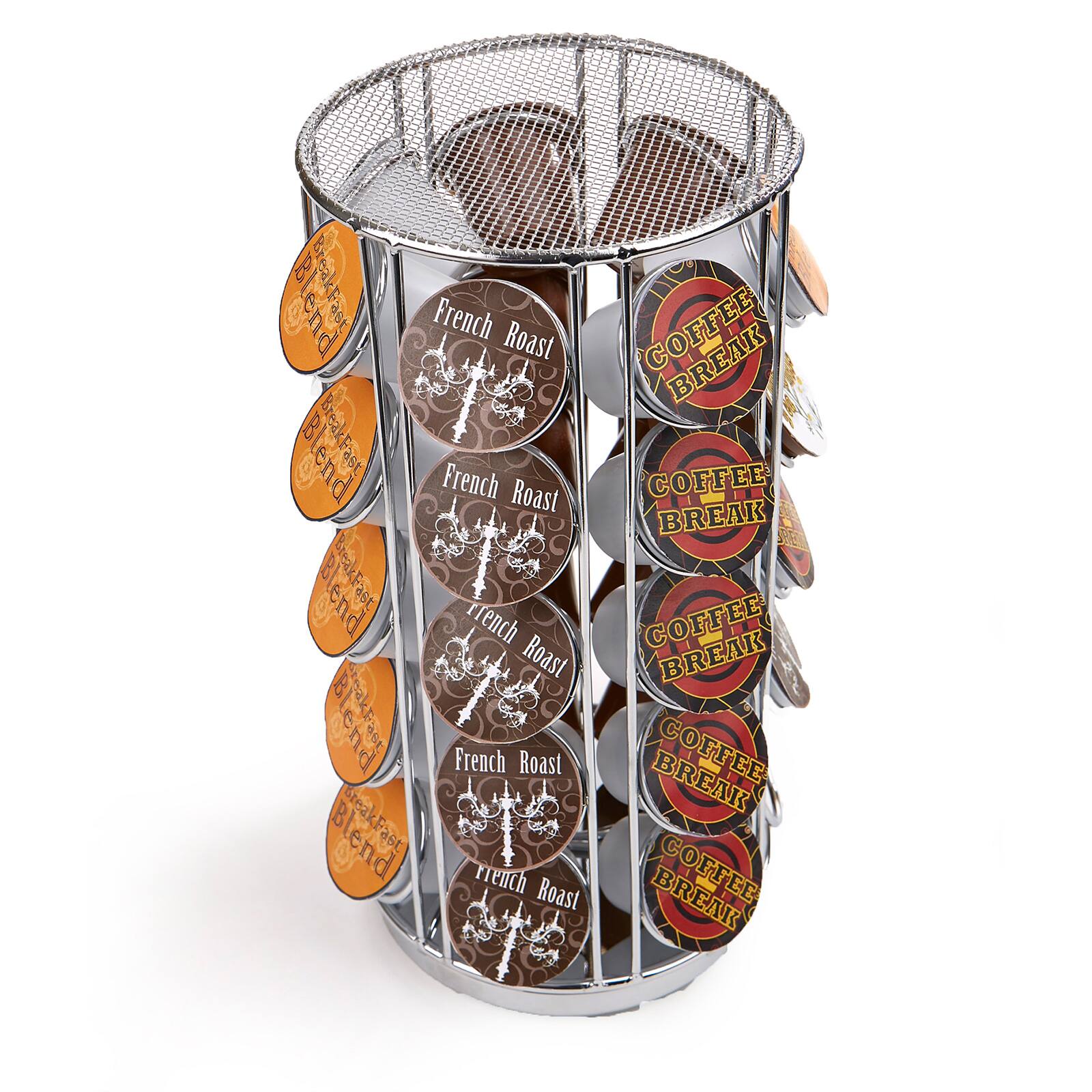 Mind Reader Silver 360-Degrees Rotation Coffee Pod Carousel Storage