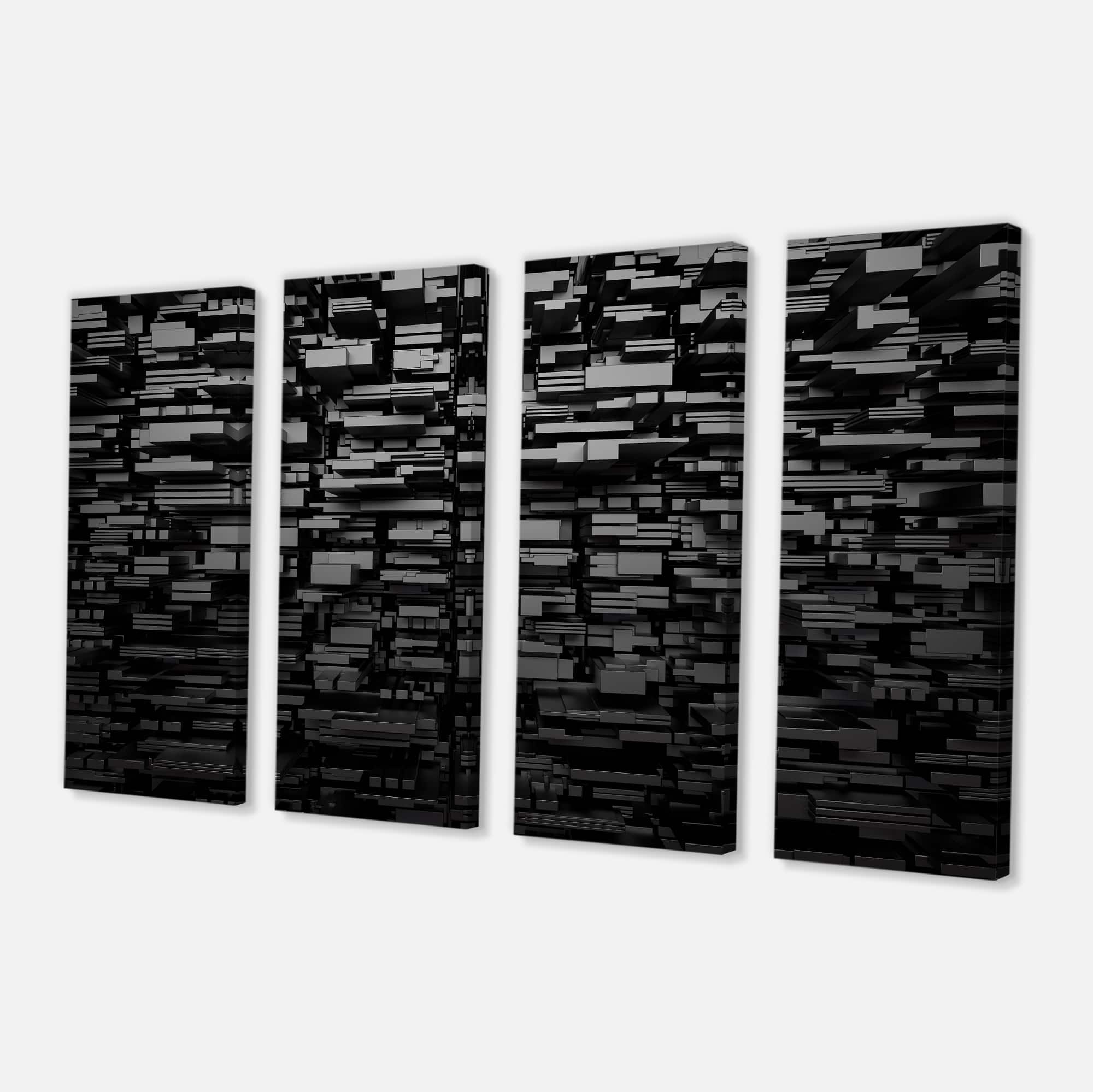 Designart - Black 3D Geometric Background