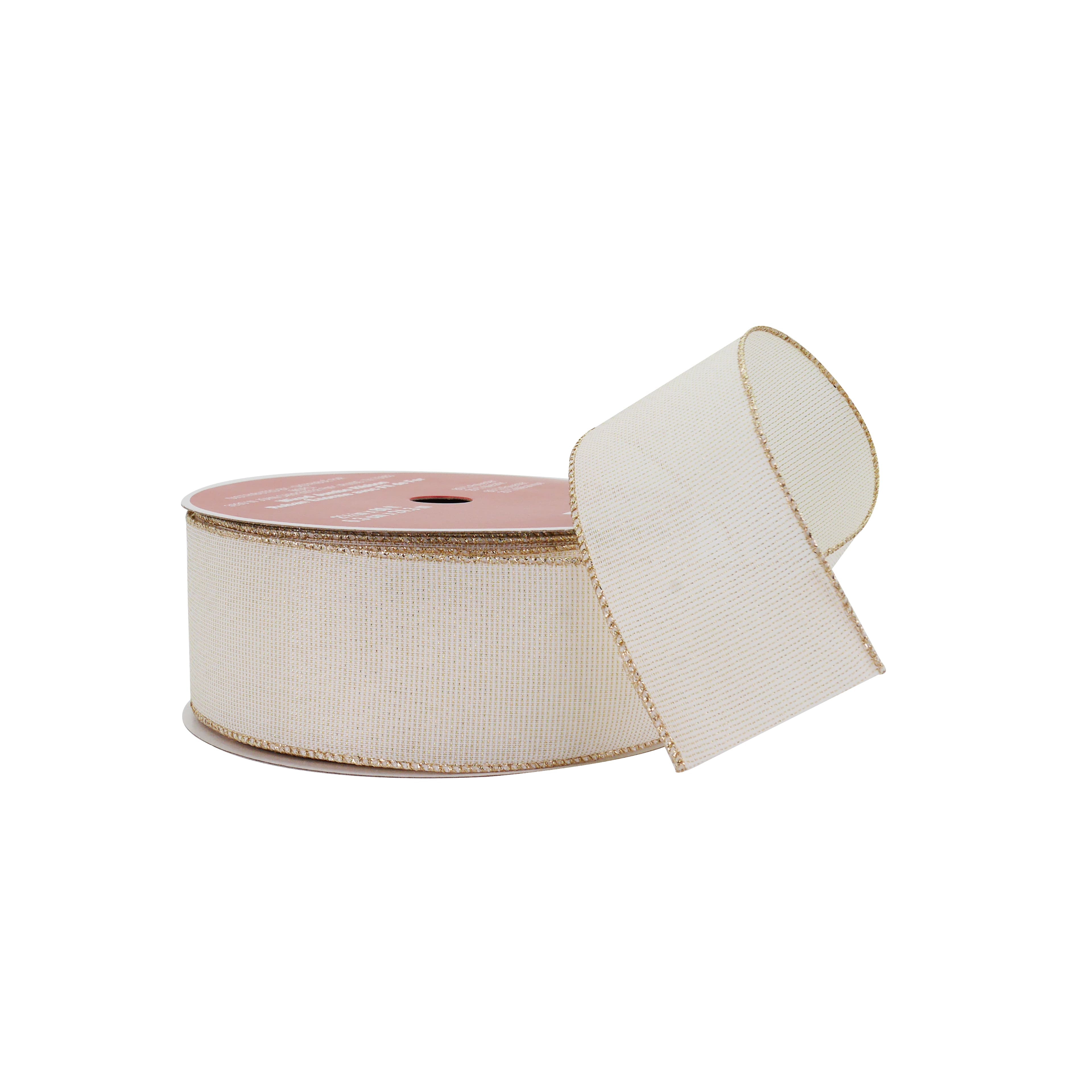 2.5&#x22; x 80ft. Cream Shimmer Wired Jumbo Ribbon by Celebrate It&#xAE;