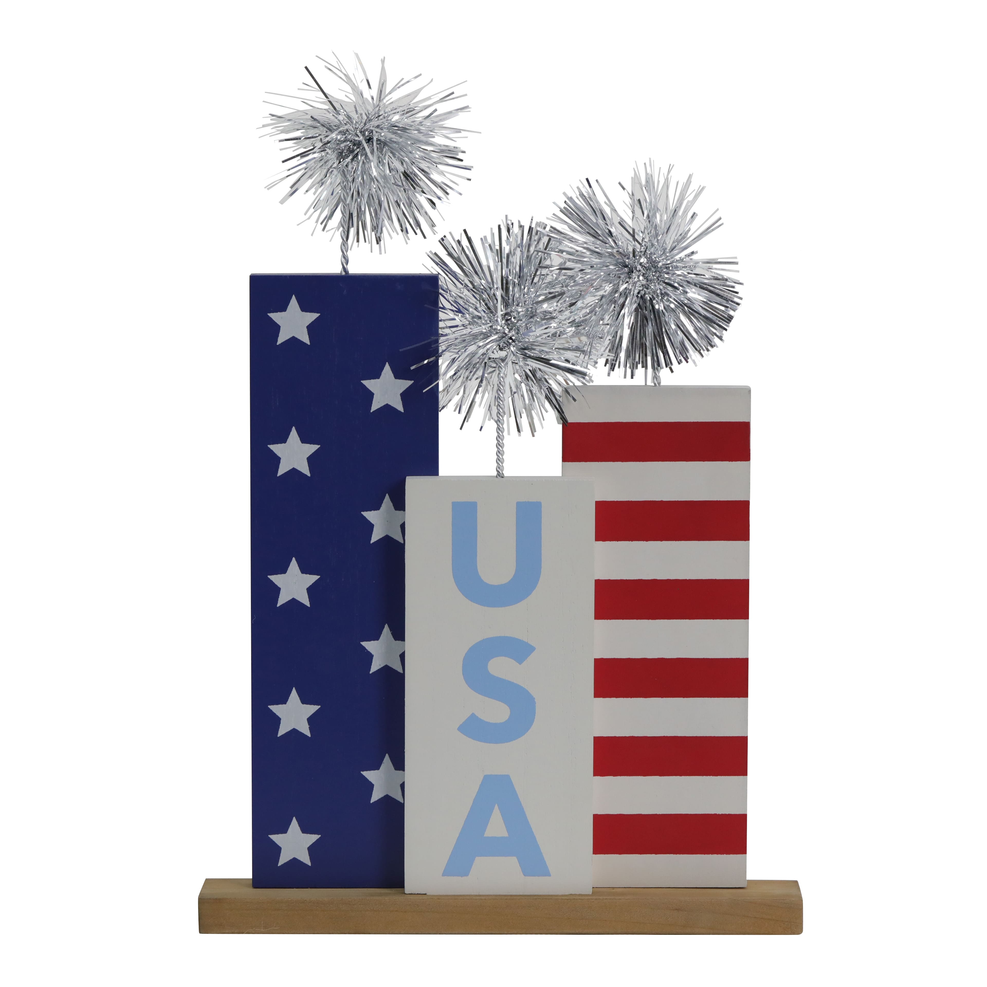 12.5" Patriotic Fireworks Tabletop Accent by Celebrate It™