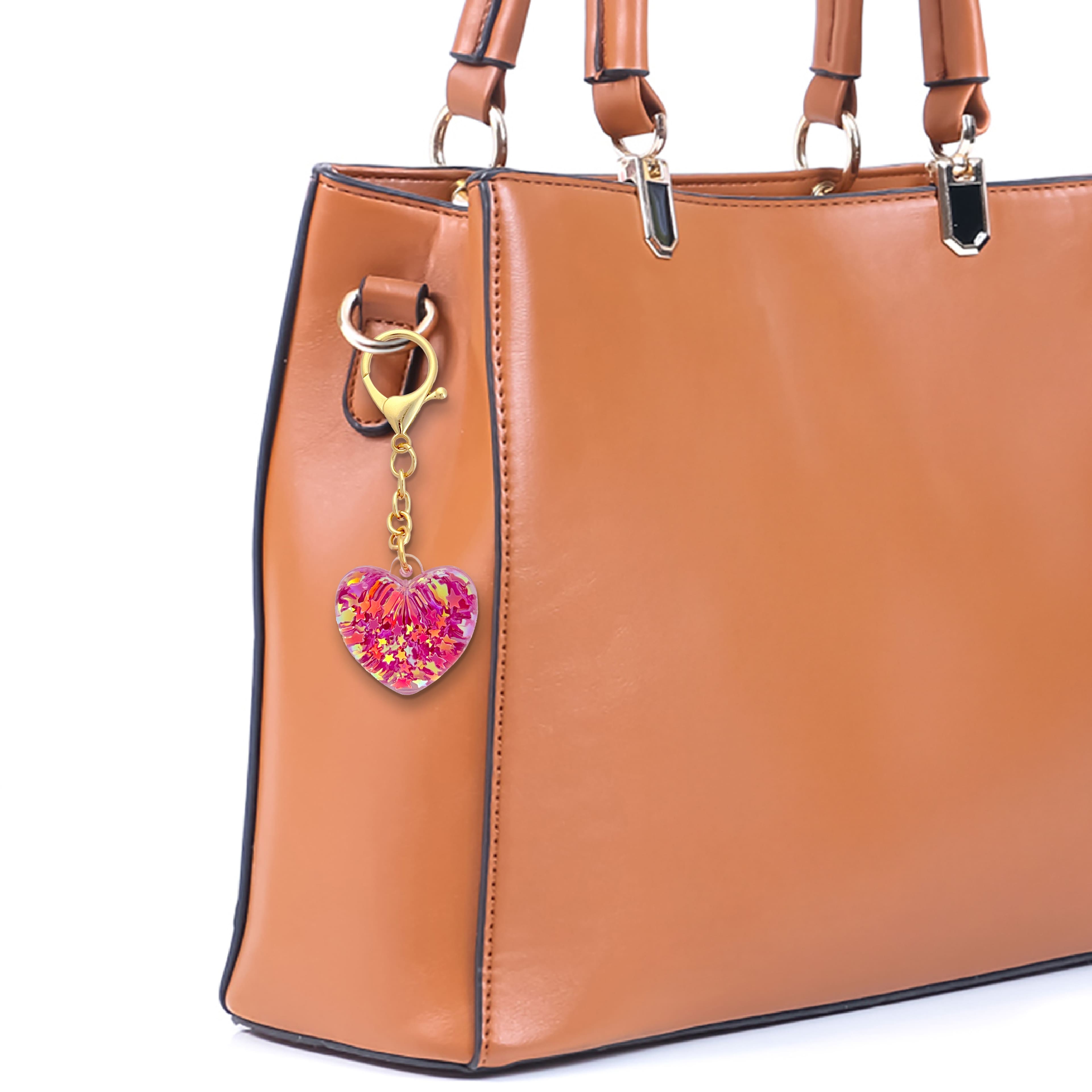 Blue Moon Studio™ Pink Shaker Heart Bag Charm | Michaels