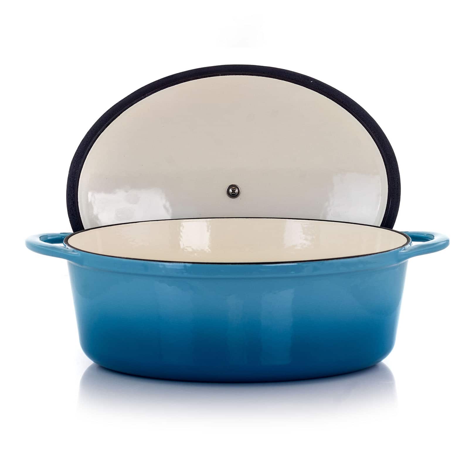 MegaChef Blue Enameled Cast Iron Casserole