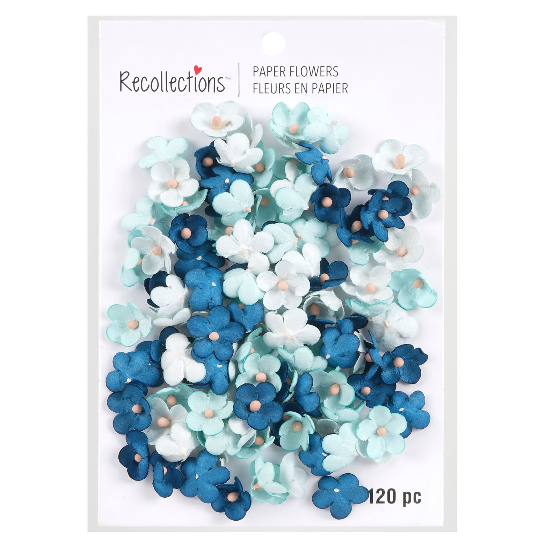 12 Packs: 120 ct. (1,440 total) Blue Paper Flowers by Recollections™