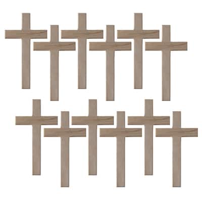 12 Pack: 8 Wood Cross by Make Market®