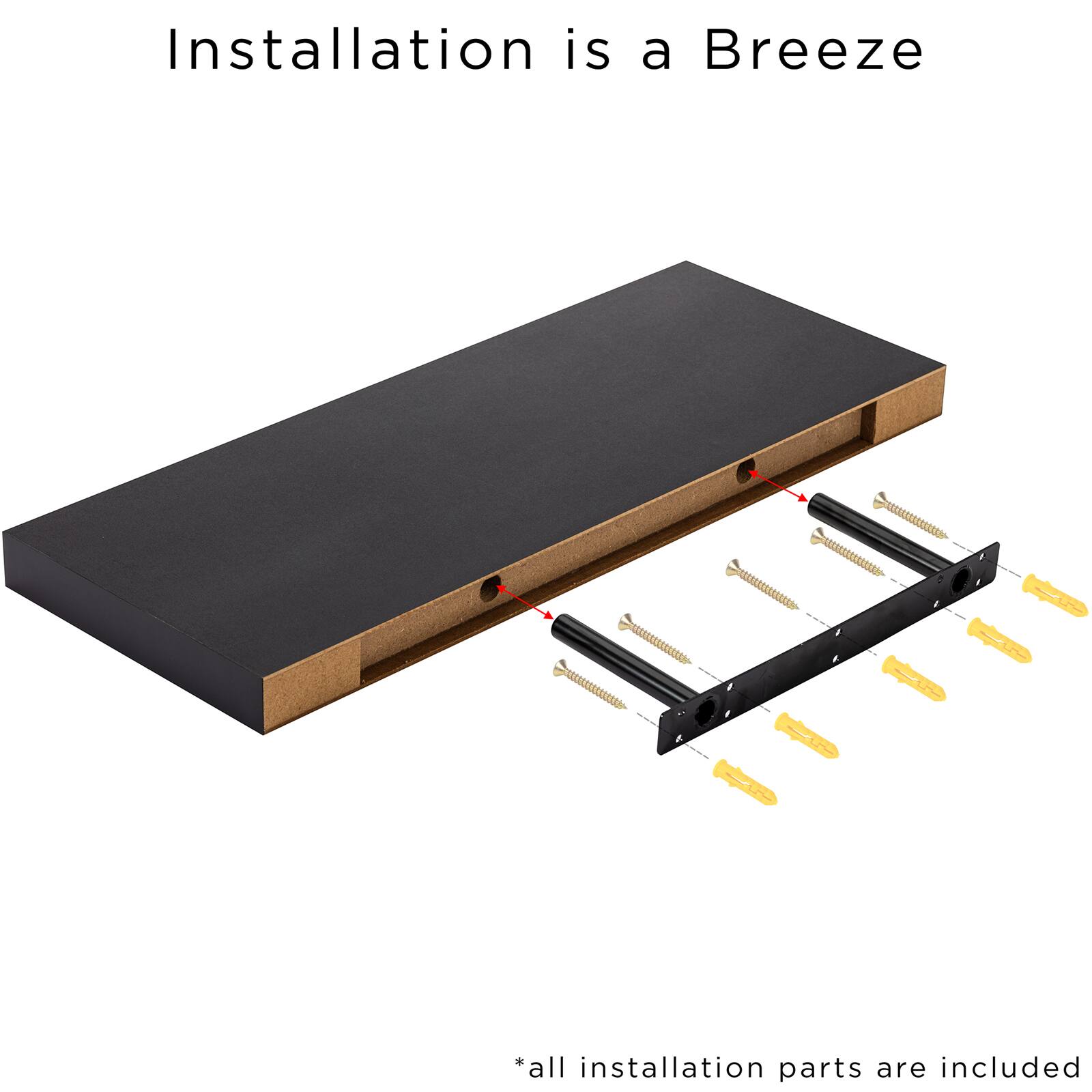 Sorbus 23.7" Extra Long Decorative Floating Shelves, 2ct.