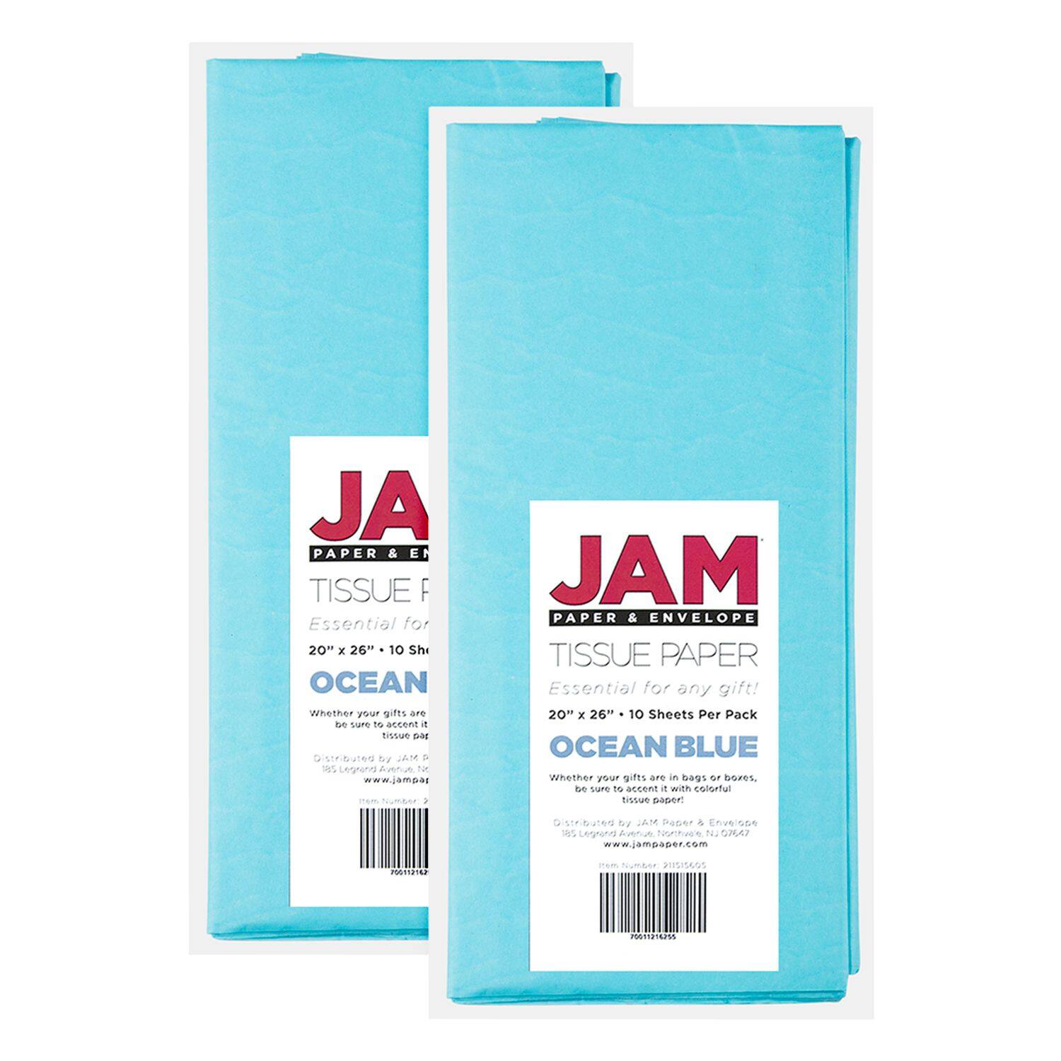 JAM Paper 20" x 26" Tissue Paper, 2 Packs of 10 Sheets Tissue Paper