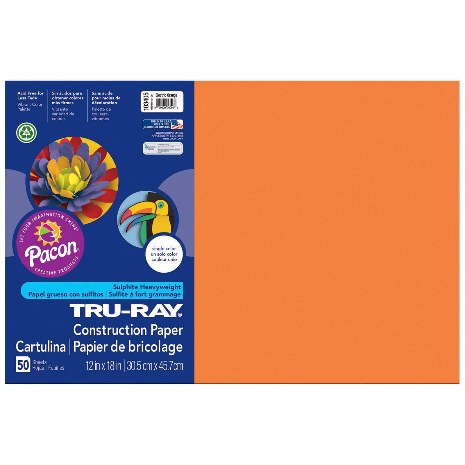 Tru-Ray® 12" x 18" Construction Paper, 3 Packs of 50