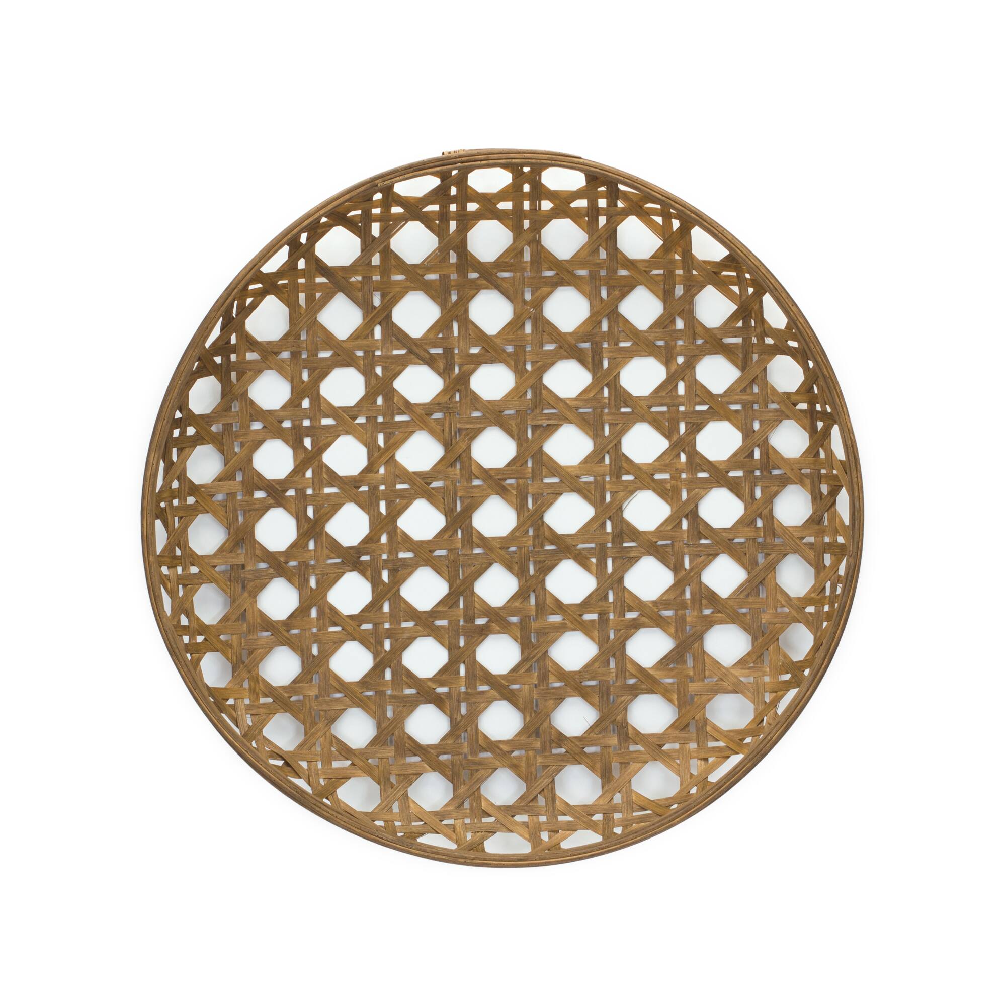Natural Brown Round Bamboo Wooden Tray