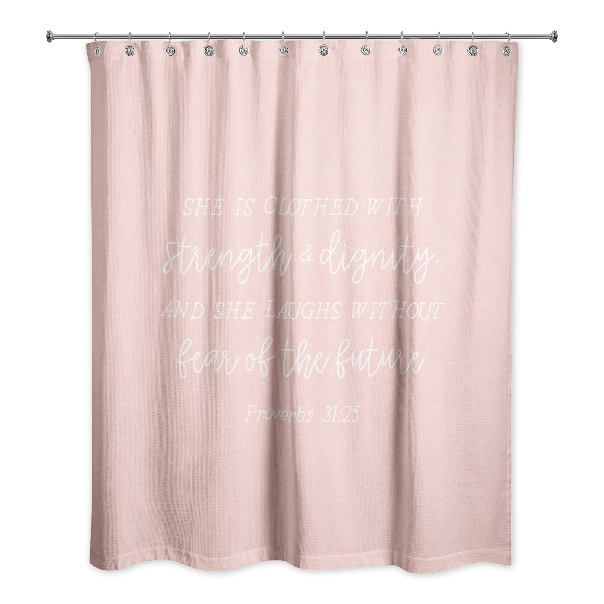 Clothed with Strength Dignity 71" x 74" Shower Curtain