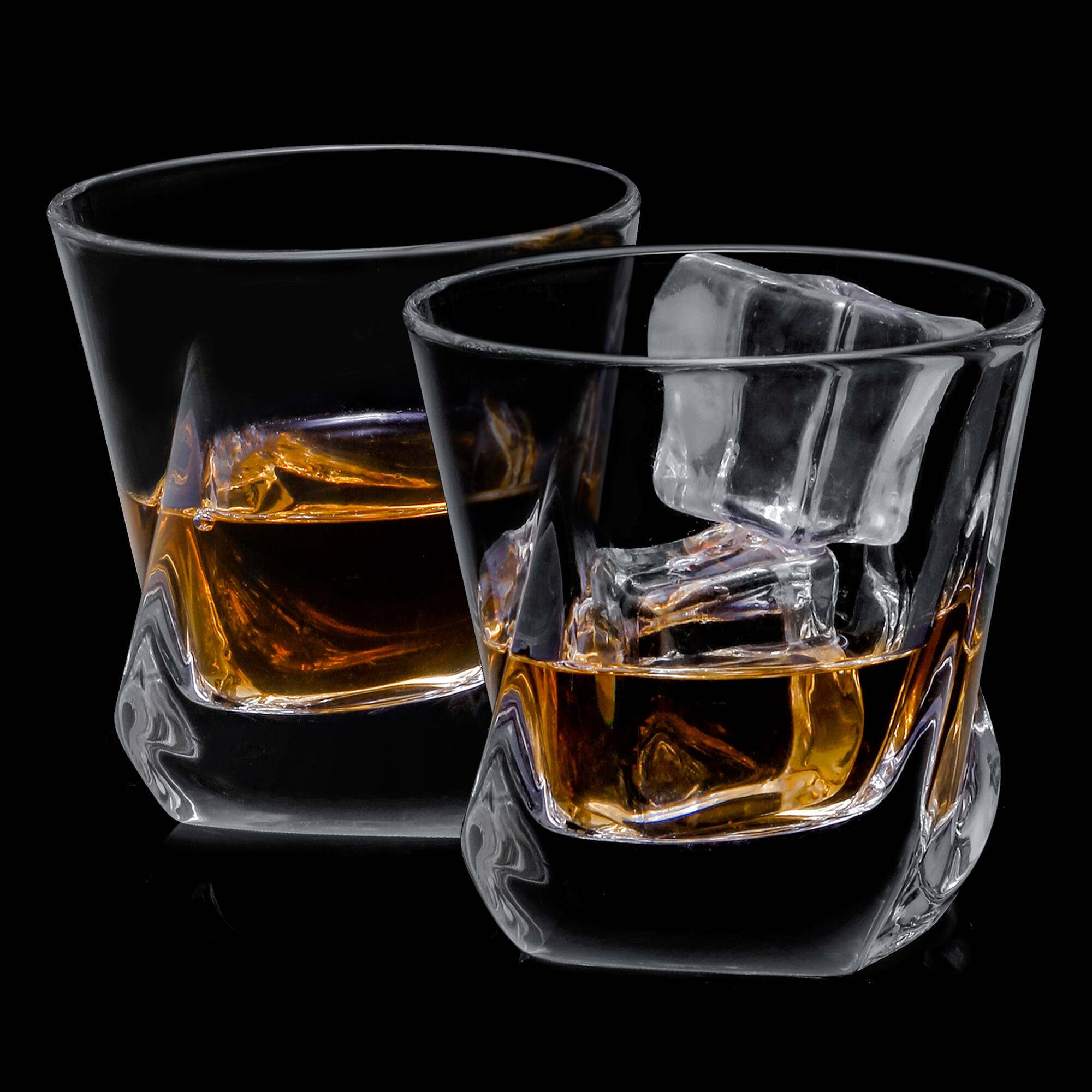 JoyJolt Aurora Crystal Whiskey Glasses 8oz (Set of 2)