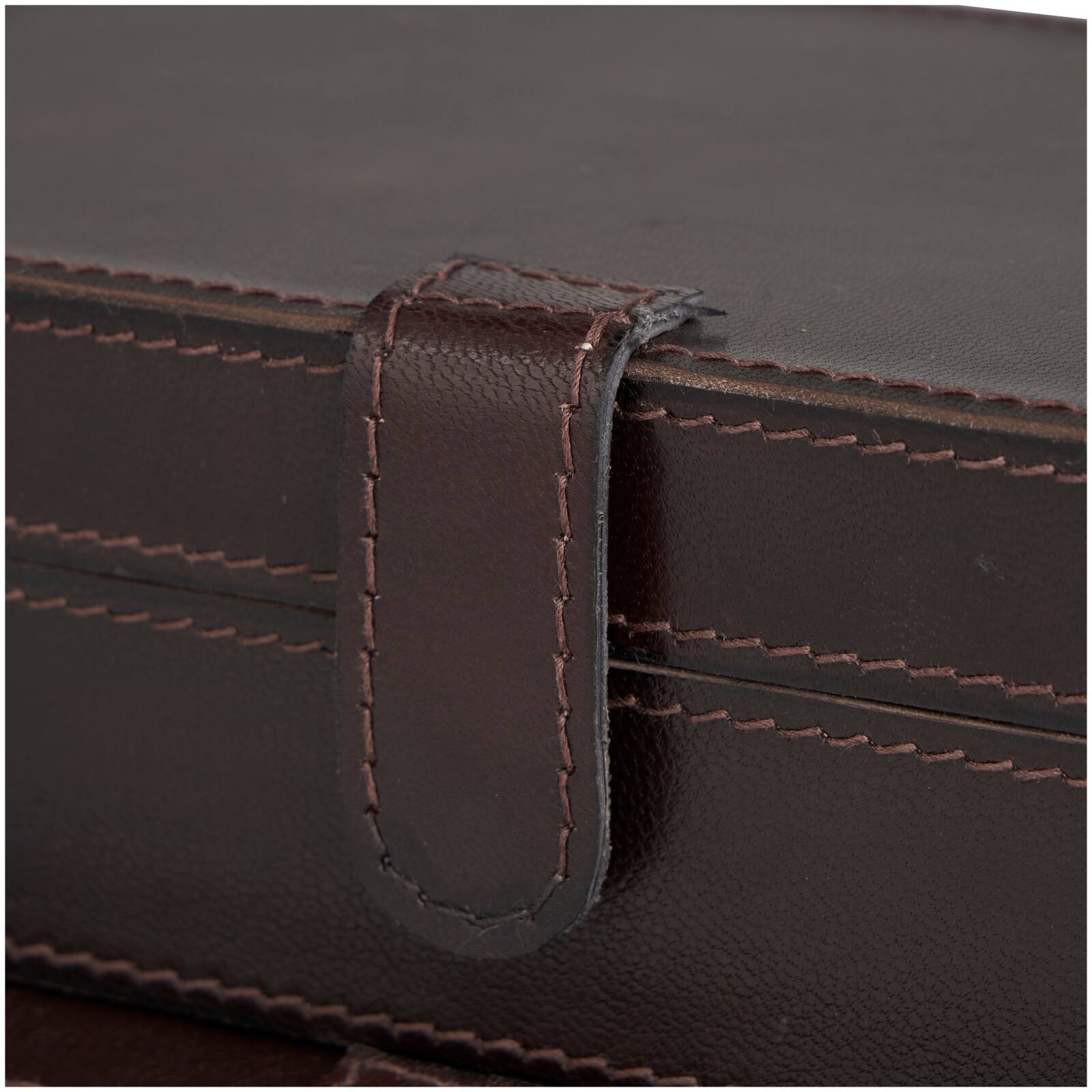 Dark Brown Leather Storage Box Set