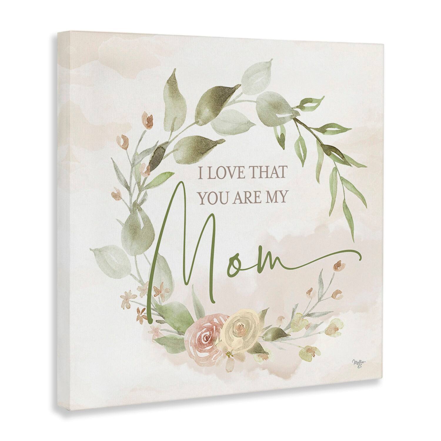 Stupell Industries Mother's Day Rose Wreath Canvas Wall Art