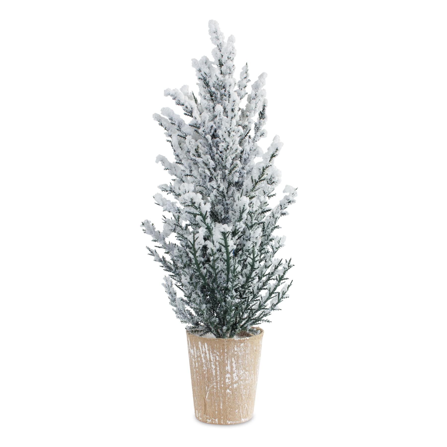 Snowy Potted Mini Pine Trees, Set of 2