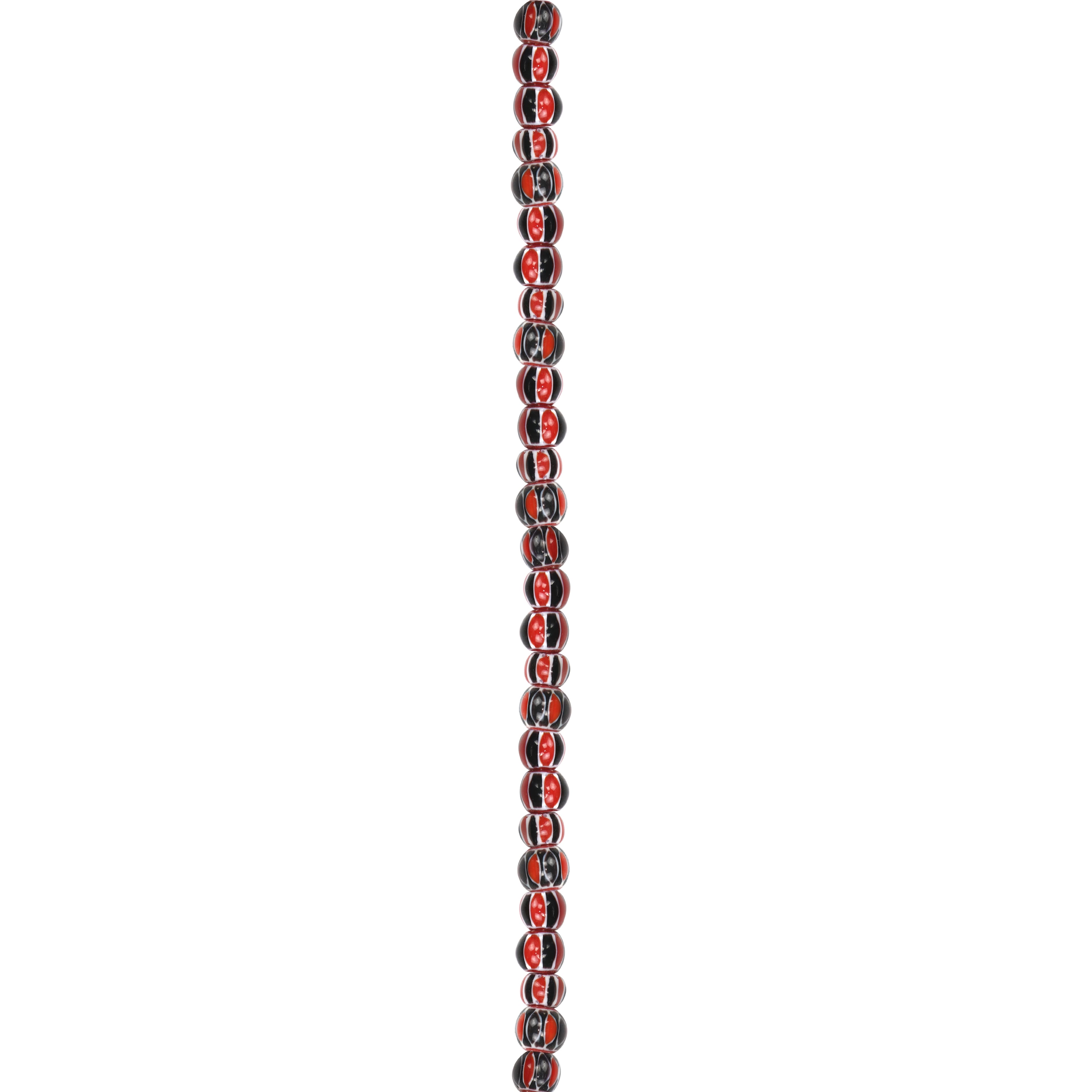 Red, White &#x26; Black Lamp Work Glass Beads by Bead Landing&#xAE;