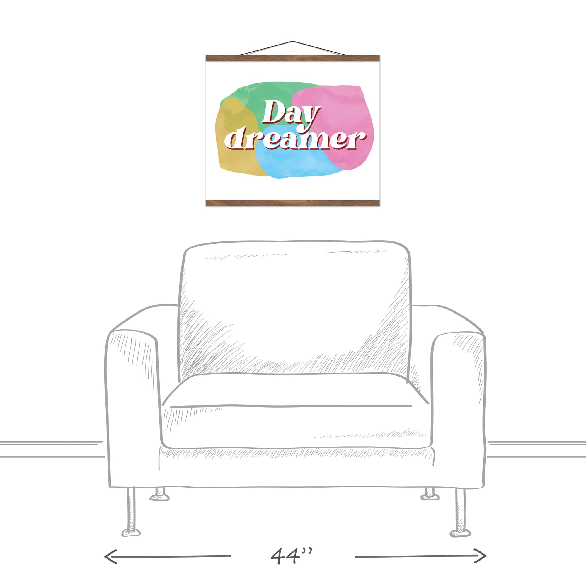 Day Dreamer 16" x 20" Teak Hanging Canvas