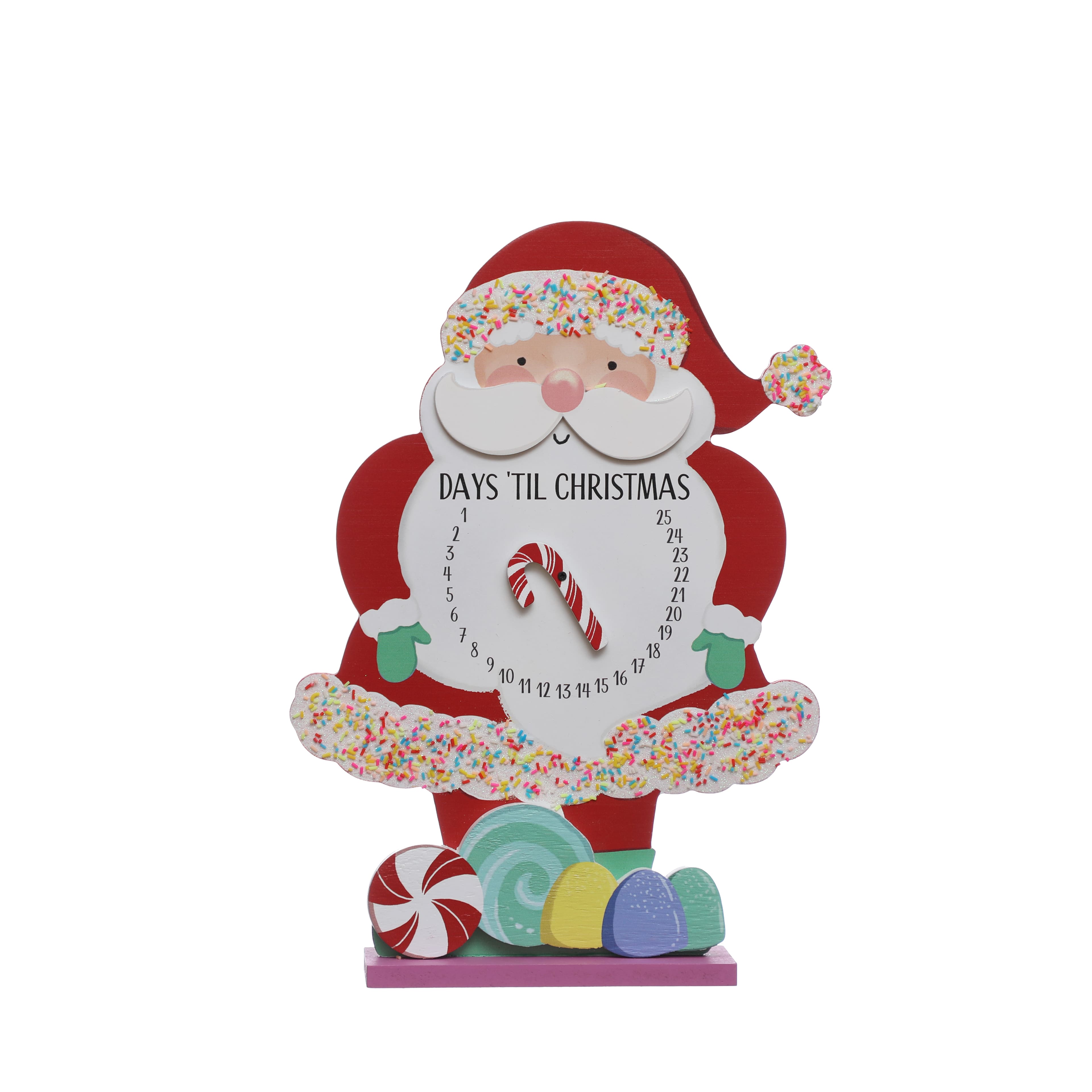 D&#xE9;coration de table avec p&#xE8;re No&#xEB;l et compte &#xE0; rebours de 31,7&#xA0;cm Boutique de d&#xE9;corations d&#x2019;Ashland