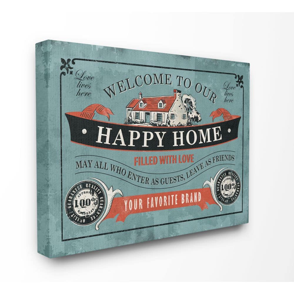 Stupell Industries Happy Home Canvas Wall Art