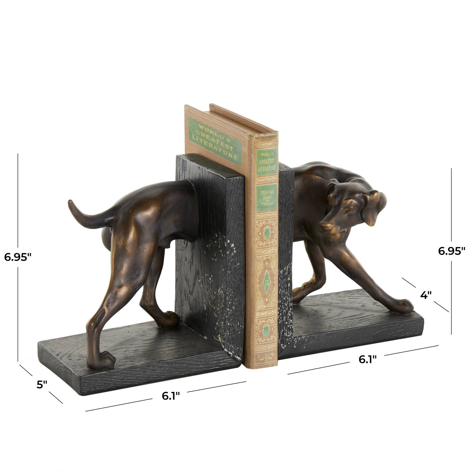 7" Black Greyhound Decorative Bookend Set