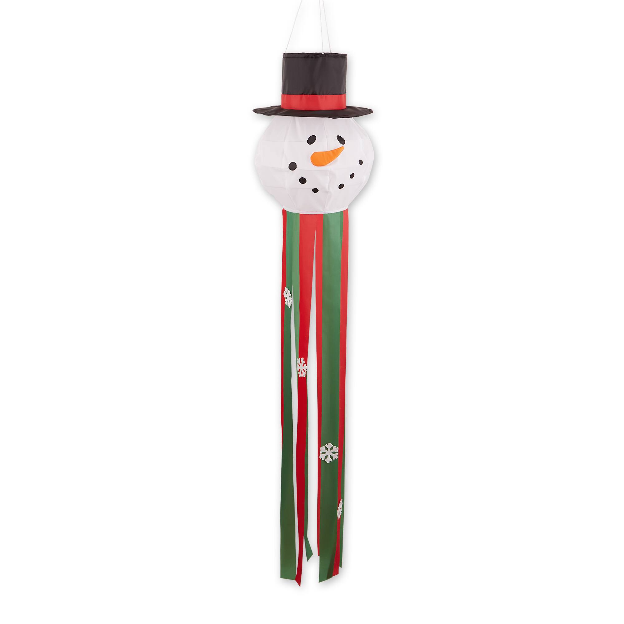 53" Red, Green & White Snowman Windsock