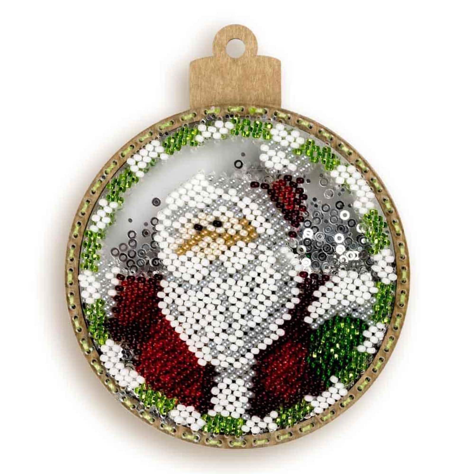 Wonderland Crafts Snowman &#x26; Santa Ball Ornament Bead Embroidery Kit