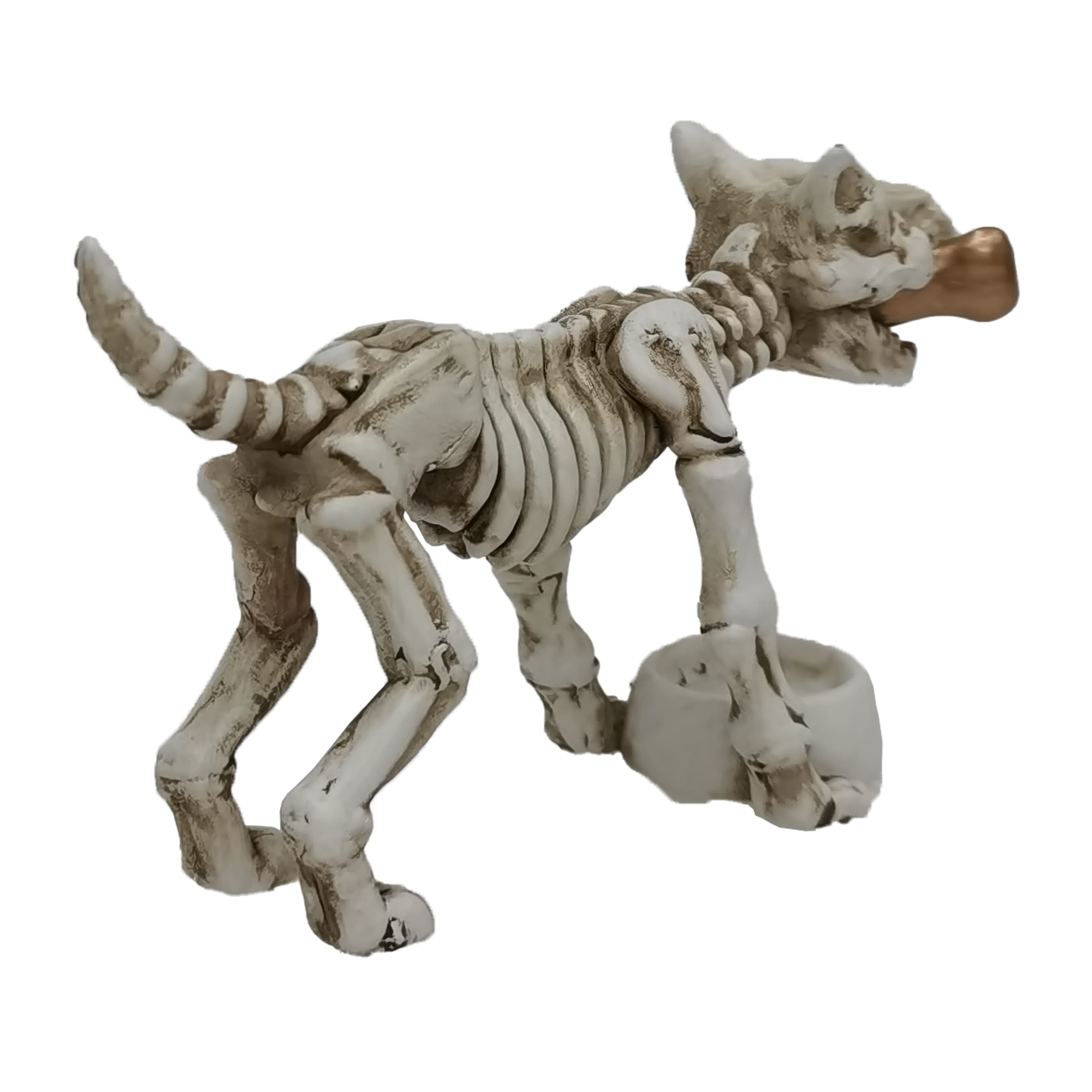 4.5&#x22; Skeleton Dog with Bone &#x26; Food Bowl Tabletop D&#xE9;cor by Ashland&#xAE;