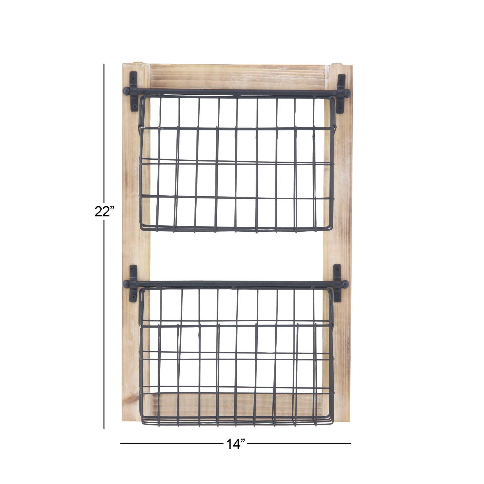 22&#x22; Black Metal Farmhouse Magazine Rack Holder