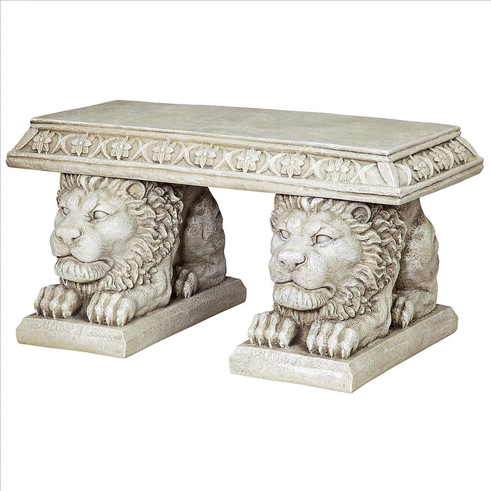 Design Toscano 15" Grand Lion of St. John's Square Sculptural Bench