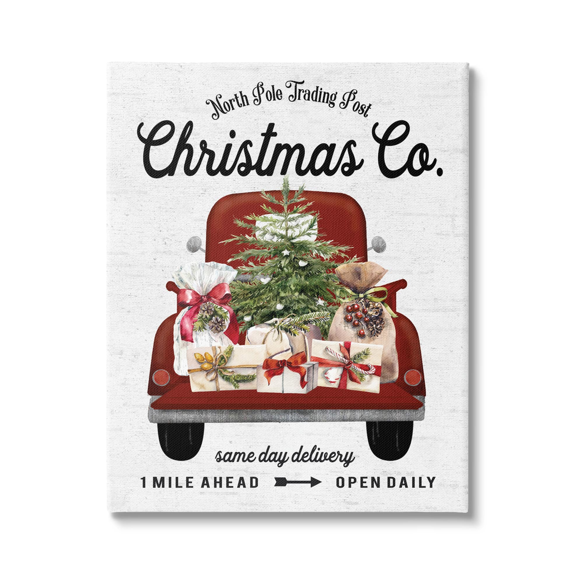 Stupell Industries North Pole Christmas Co. Sign Canvas Wall Art