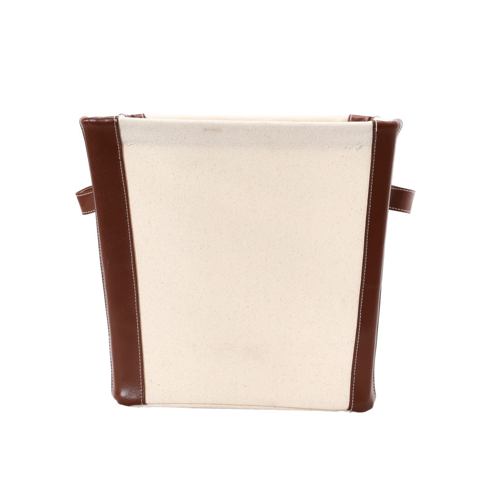 Household Essentials 16&#x22; Canvas Bin with Vegan Leather Trim