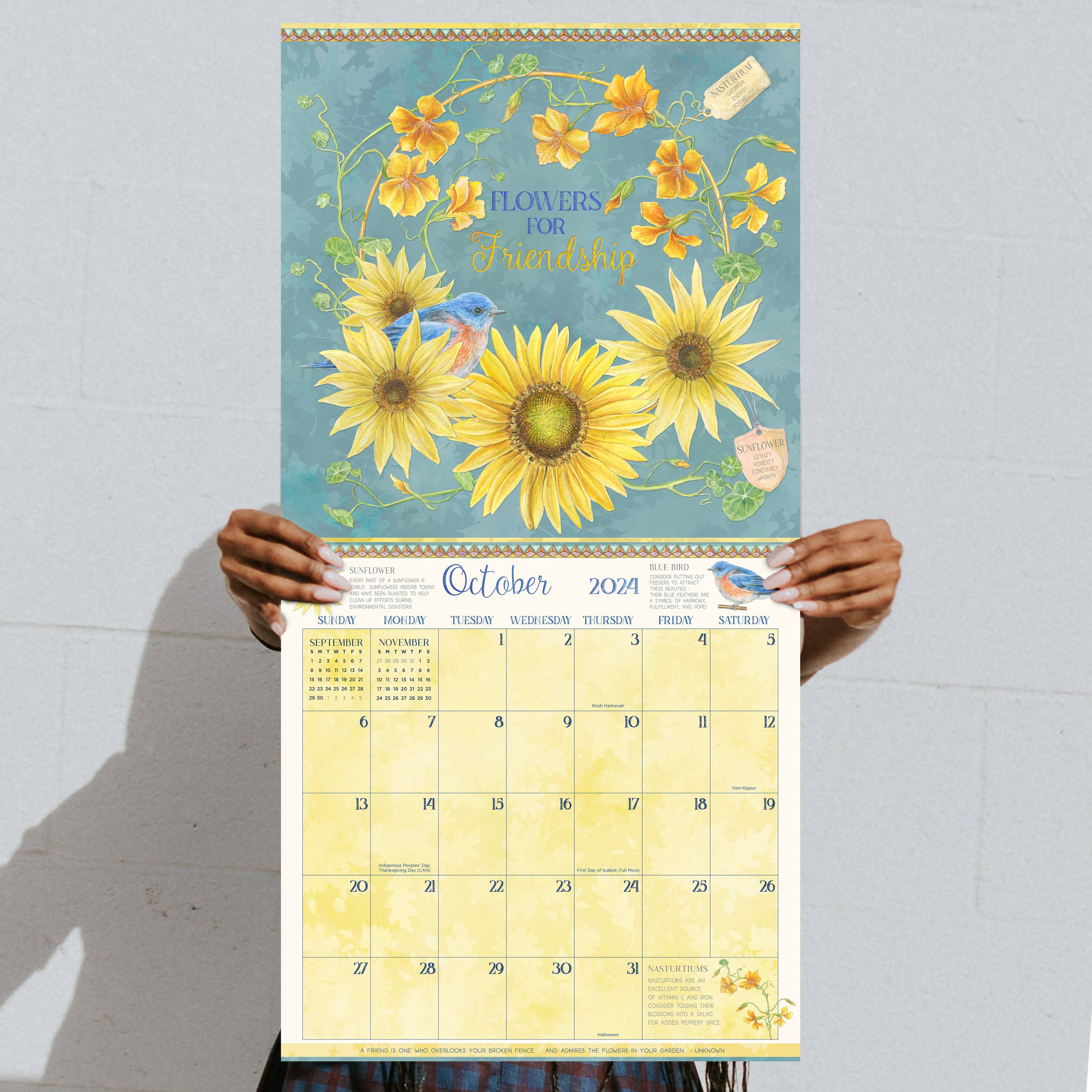 TF Publishing 2024 The Language of Flowers Wall Calendar