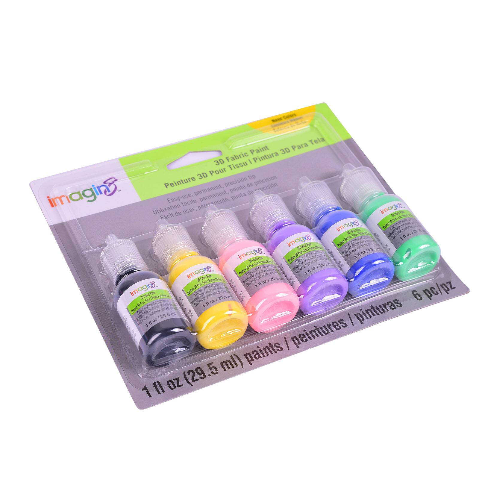 Neon Colors 3D Fabric Paint Set by Imagin8™