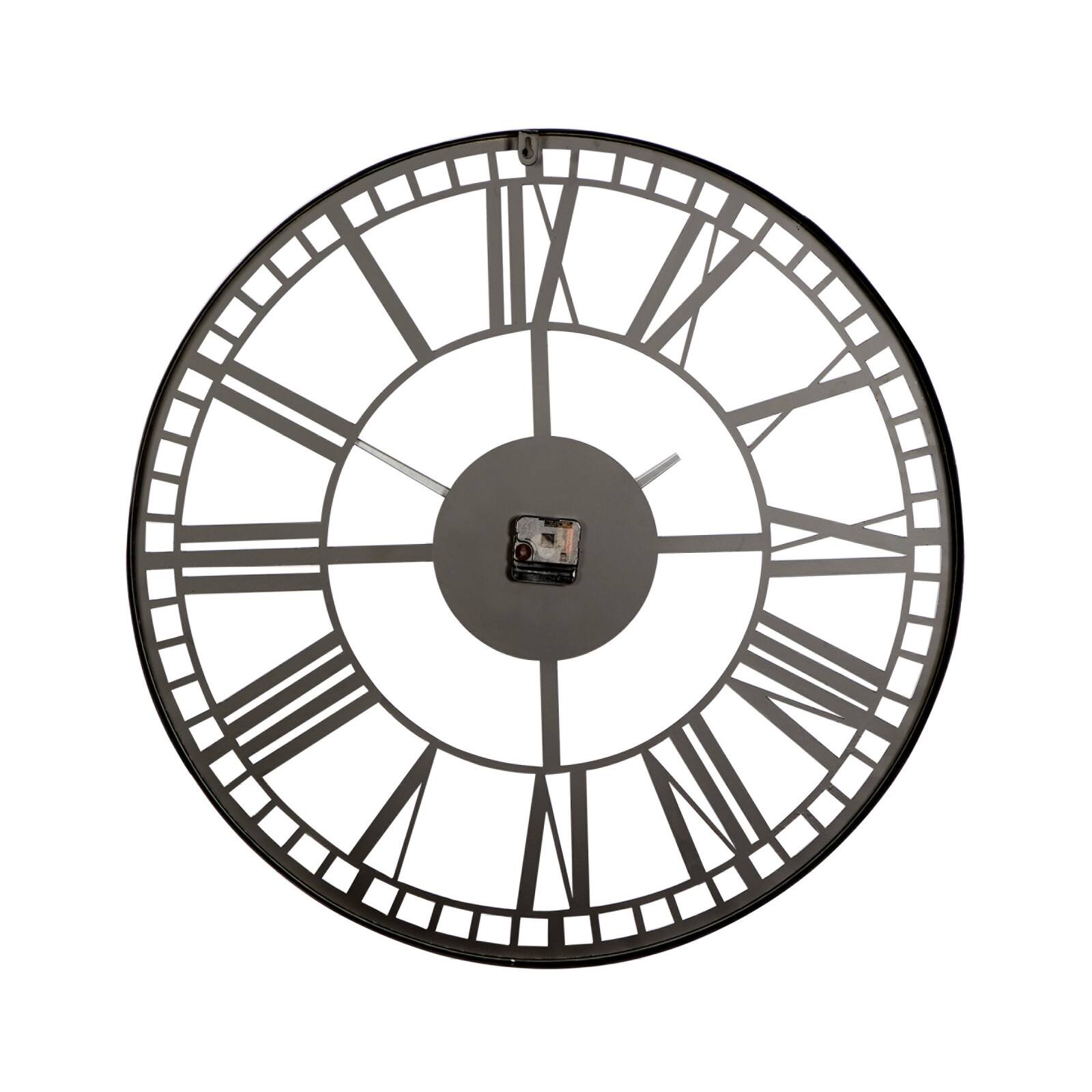 28" Black Metal Contemporary Wall Clock