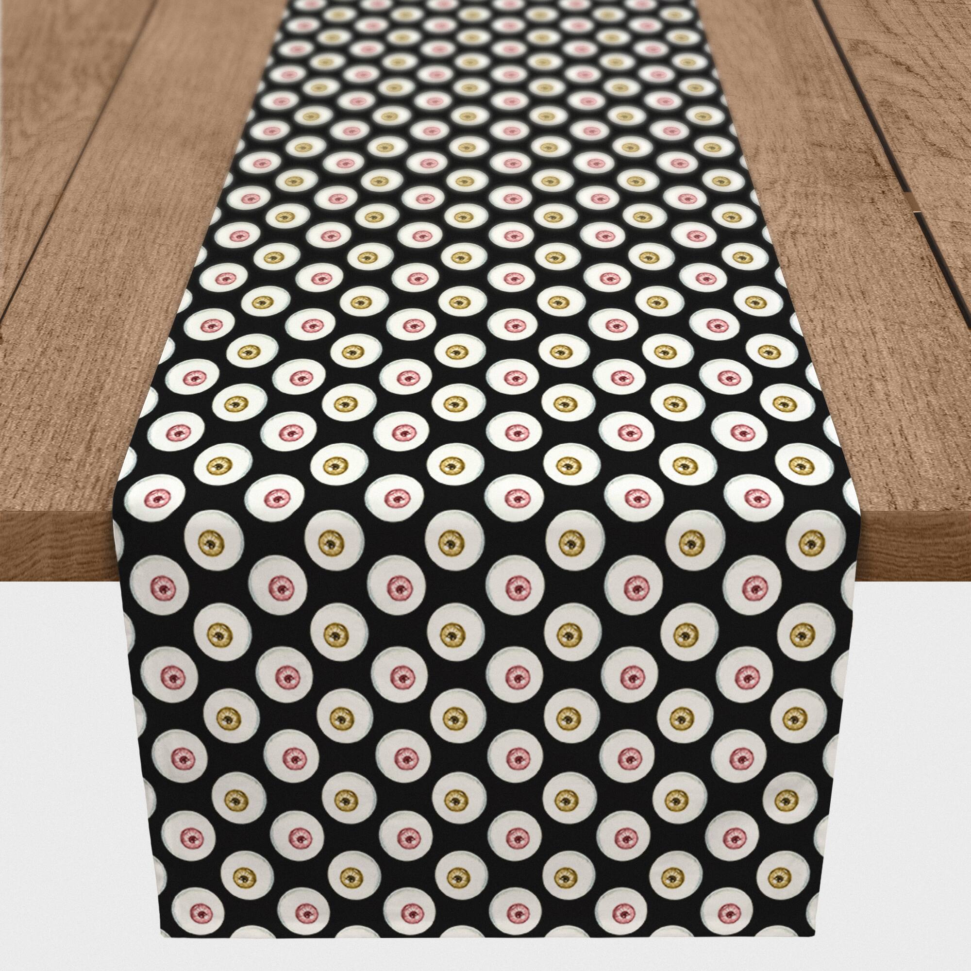 72&#x22; Glam Eyeballs Poly Twill Table Runner