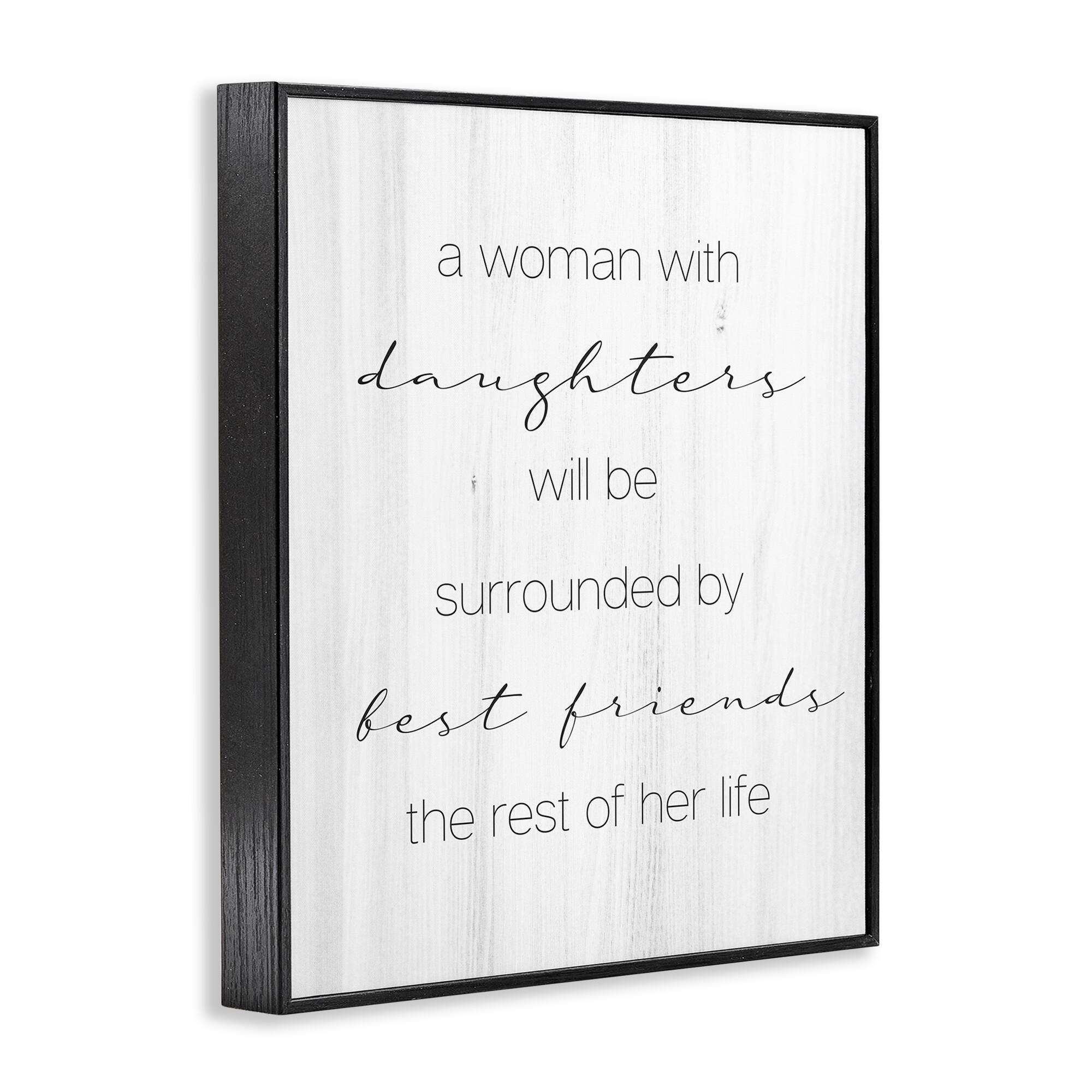 Stupell Industries Best Friend Daughters Birch Pattern Typography Phrase Framed Giclee Art