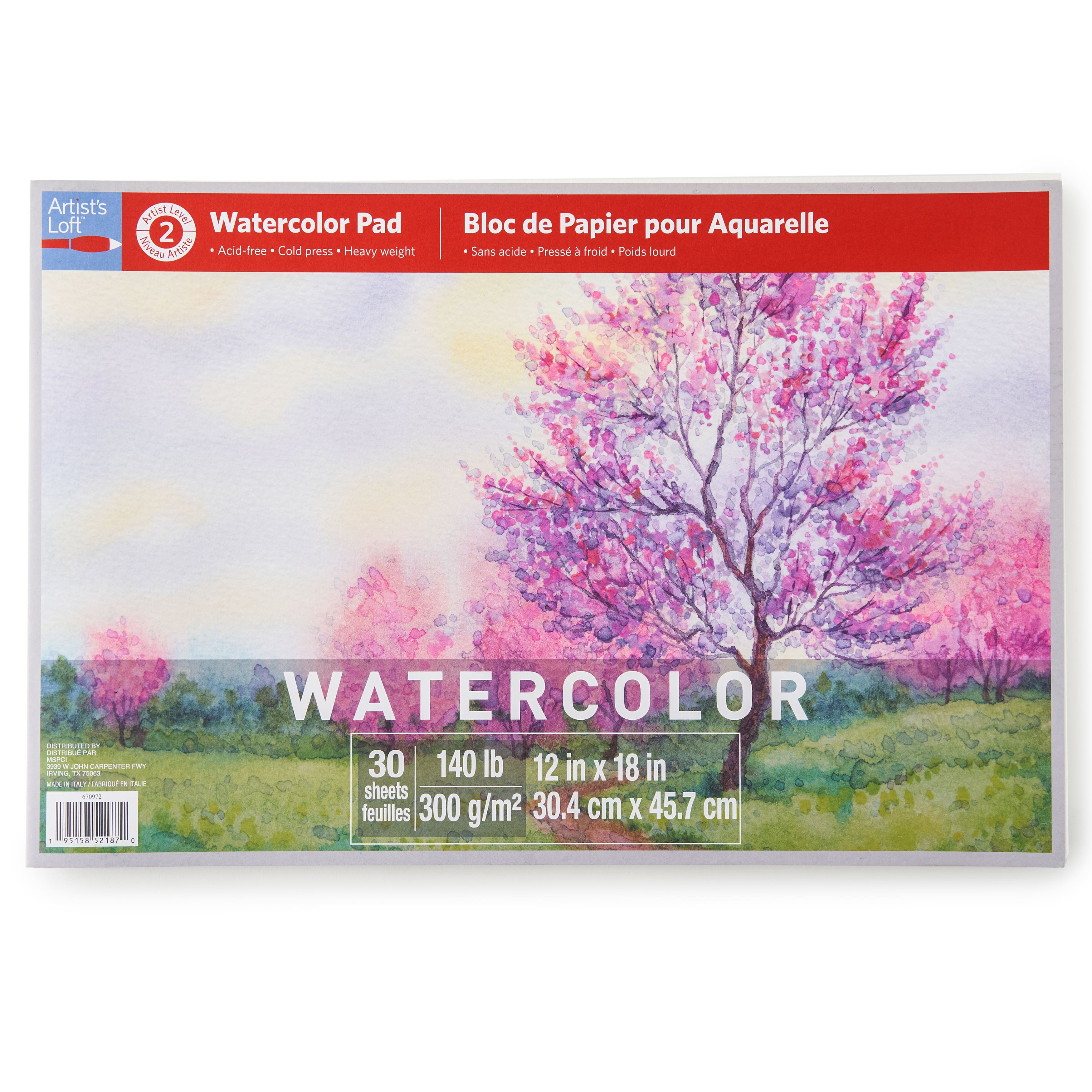 6 Pack: Level 2 Watercolor Pad by Artist's Loft™