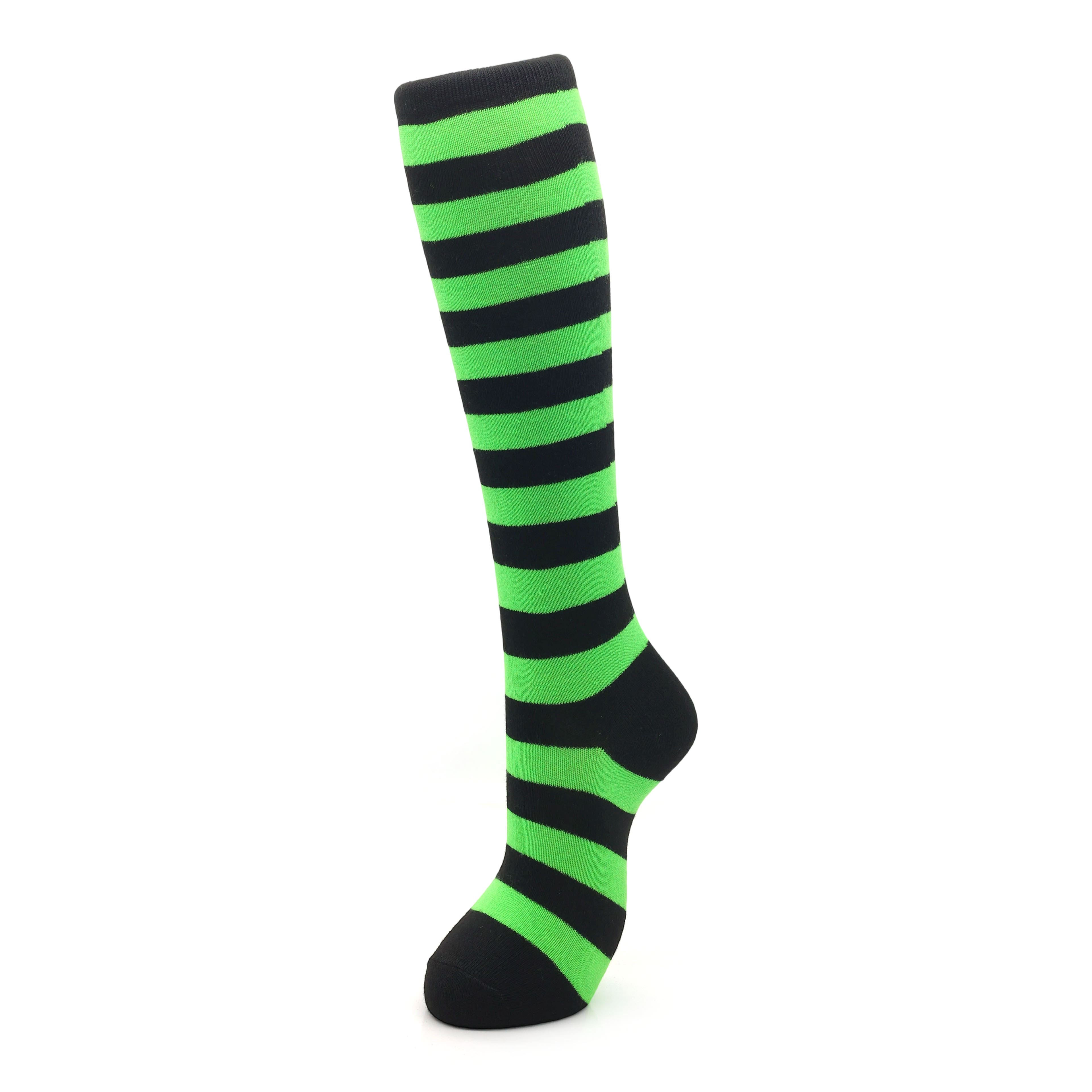Green &#x26; Black Striped Knee High Socks by Celebrate It&#x2122;