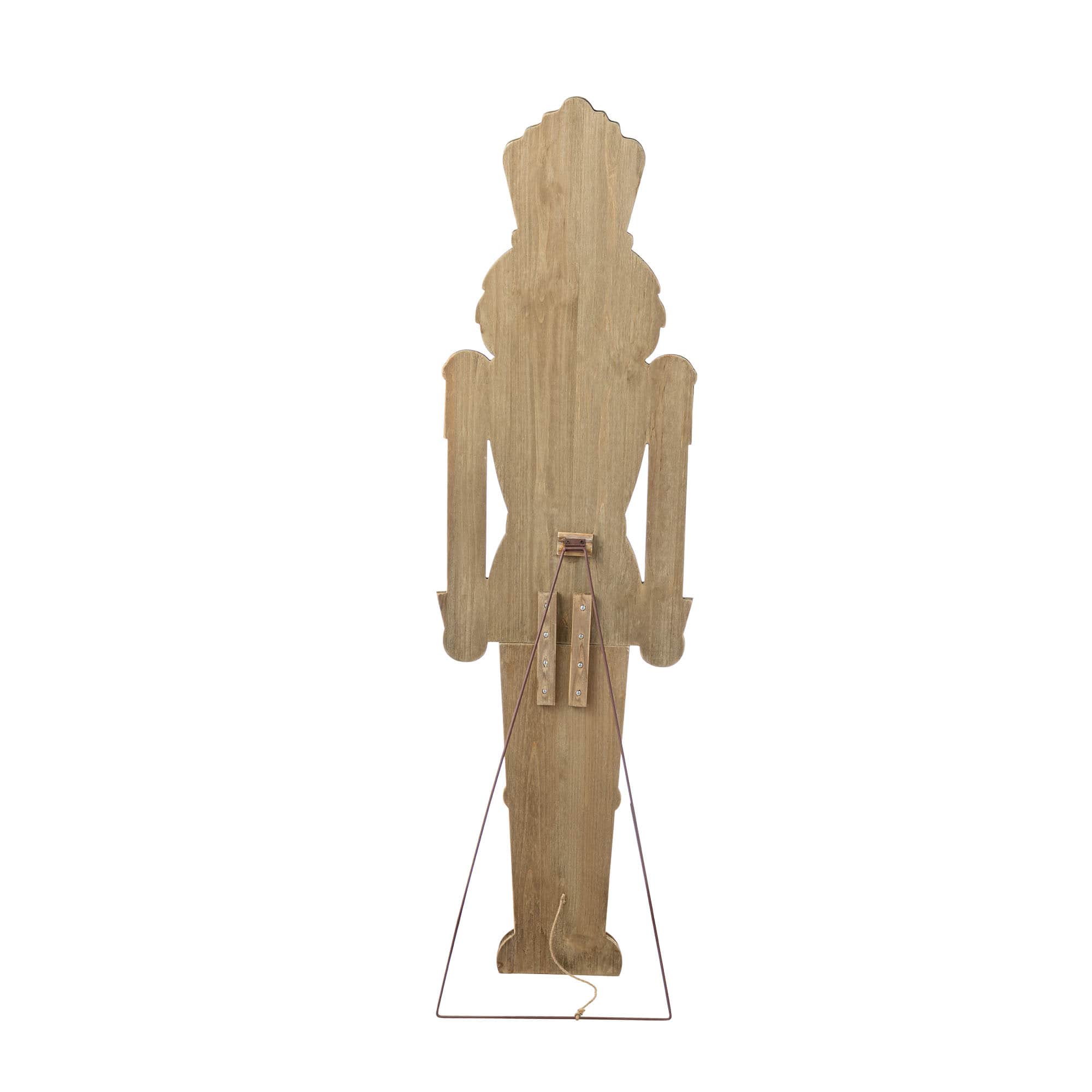 Glitzhome&#xAE; 60&#x22; Christmas Wooden Pink Nutcracker Porch Decor