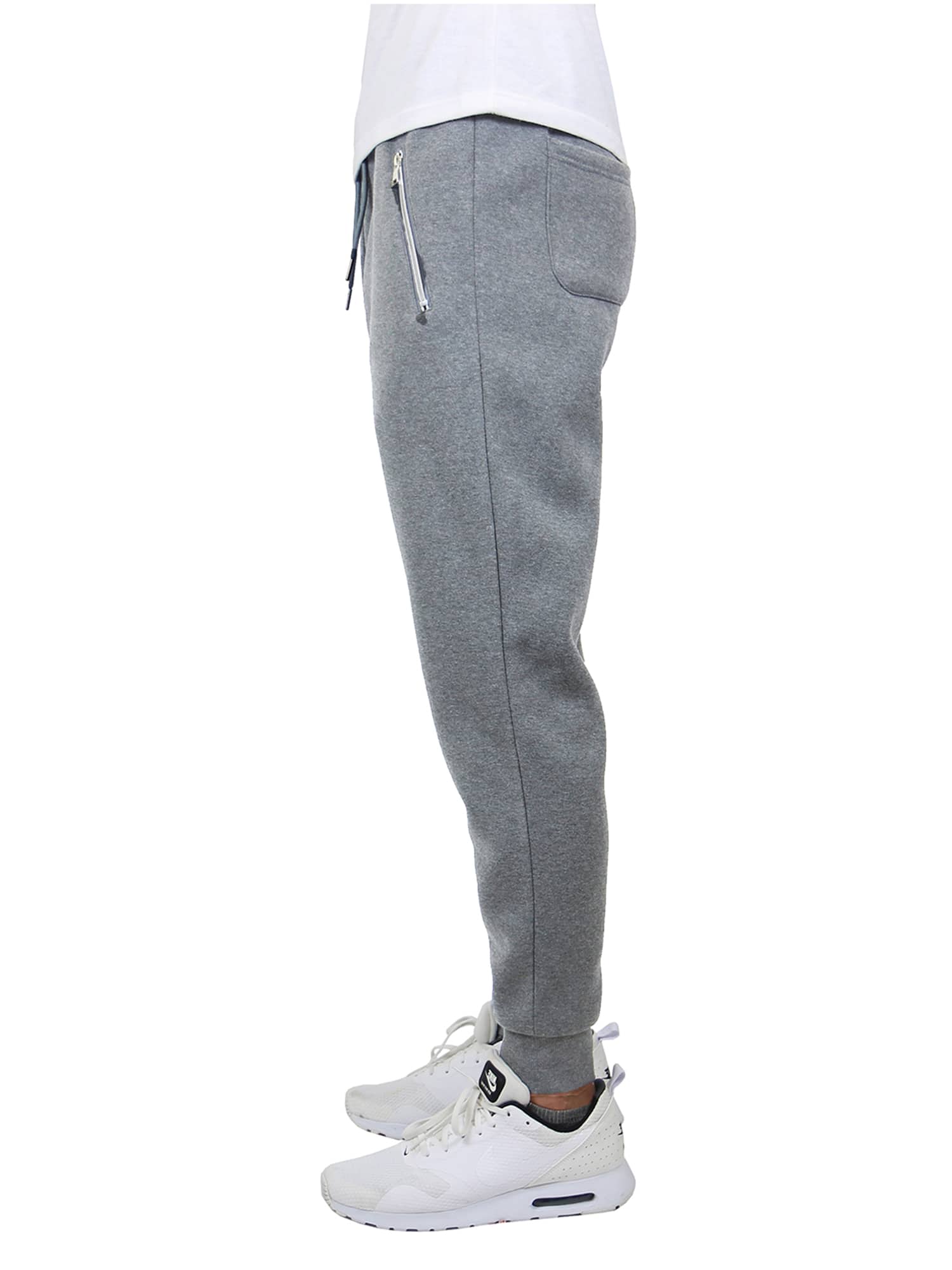 Galaxy by Harvic Men's Fleece-Lined Jogger Sweatpants With Zipper Pockets