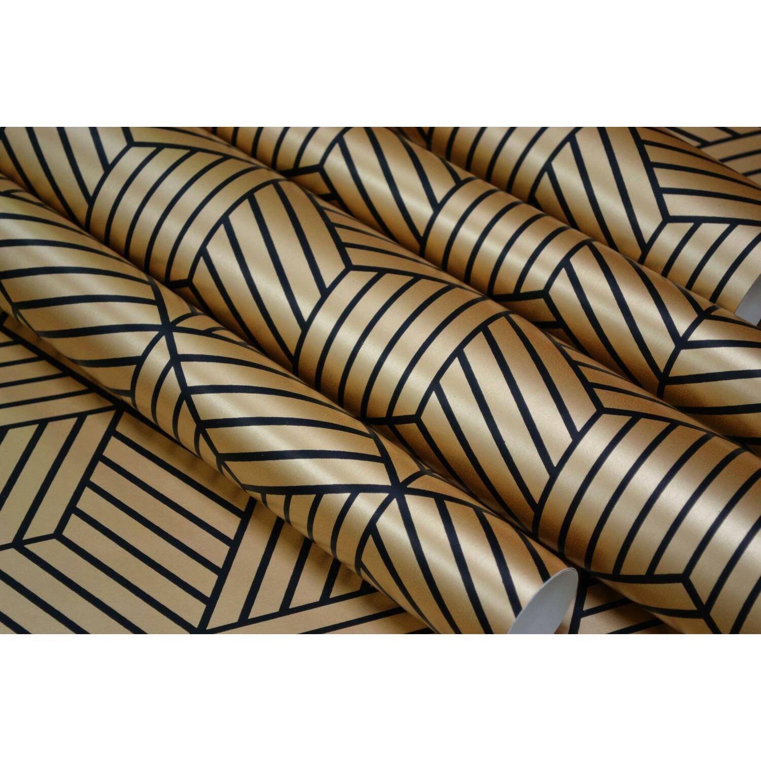 RoomMates Stripped Hexagon Peel & Stick Wallpaper