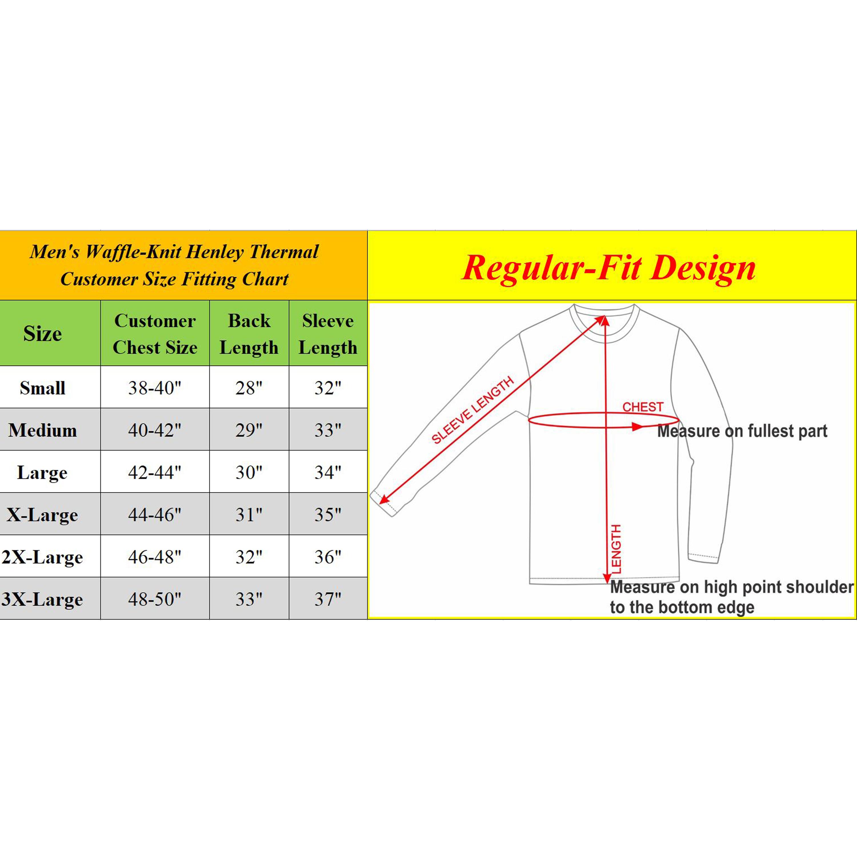 Men's Long Sleeve Waffle-Knit Thermal Henley Shirt 2 Pack