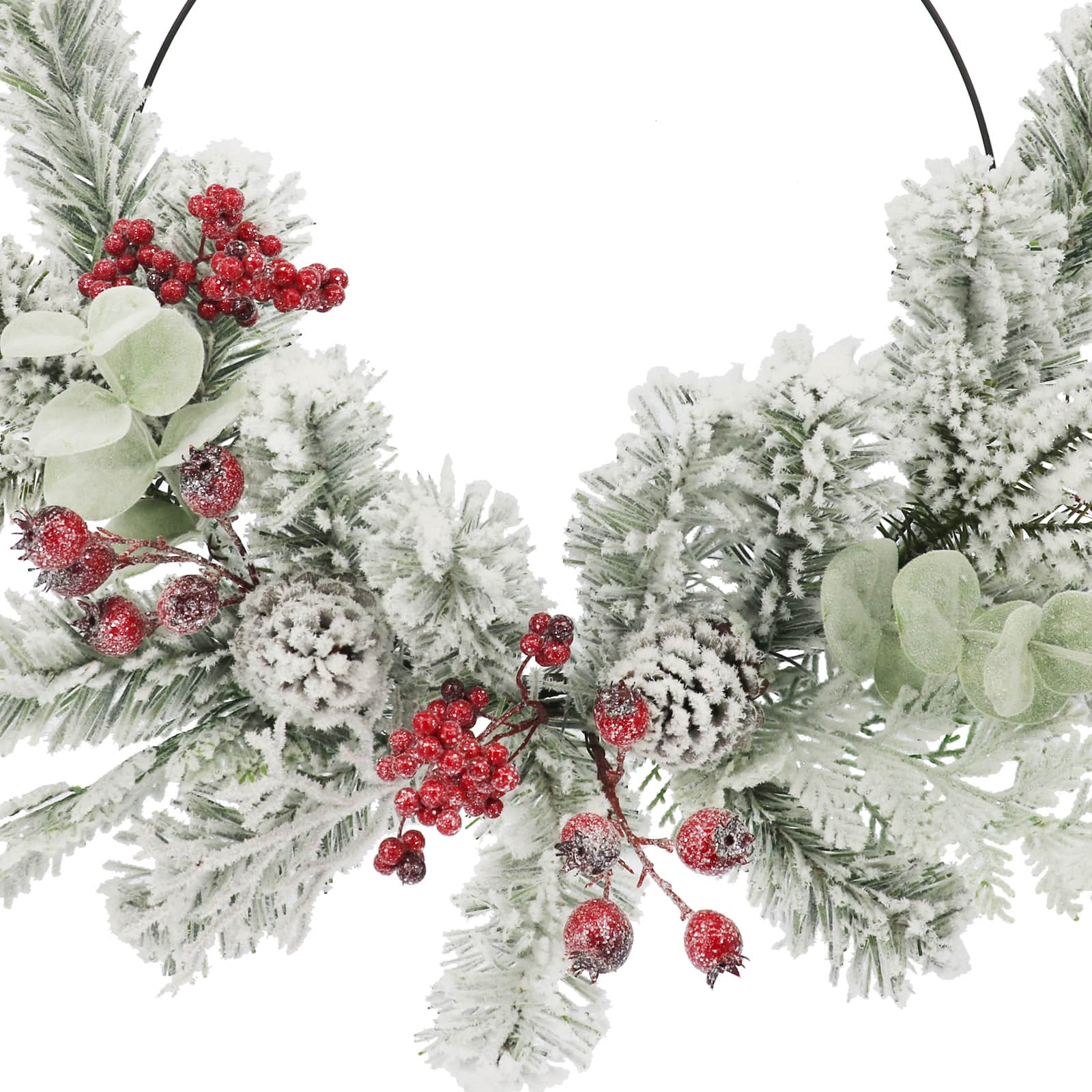 20&#x22; Snowy Pine &#x26; Red Berry Half Wreath by Ashland&#xAE;