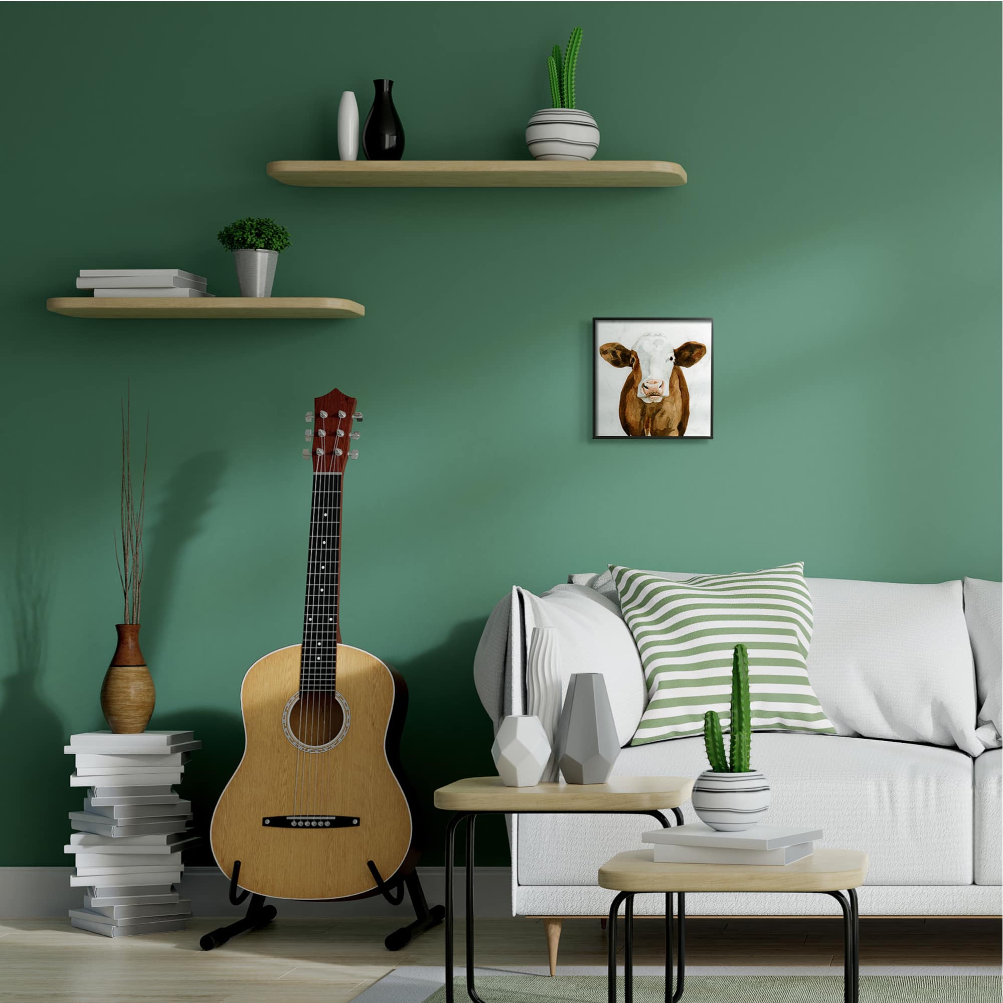 Stupell Industries Holstein Country Cow Minimal Cattle Portrait, 12" x 12"