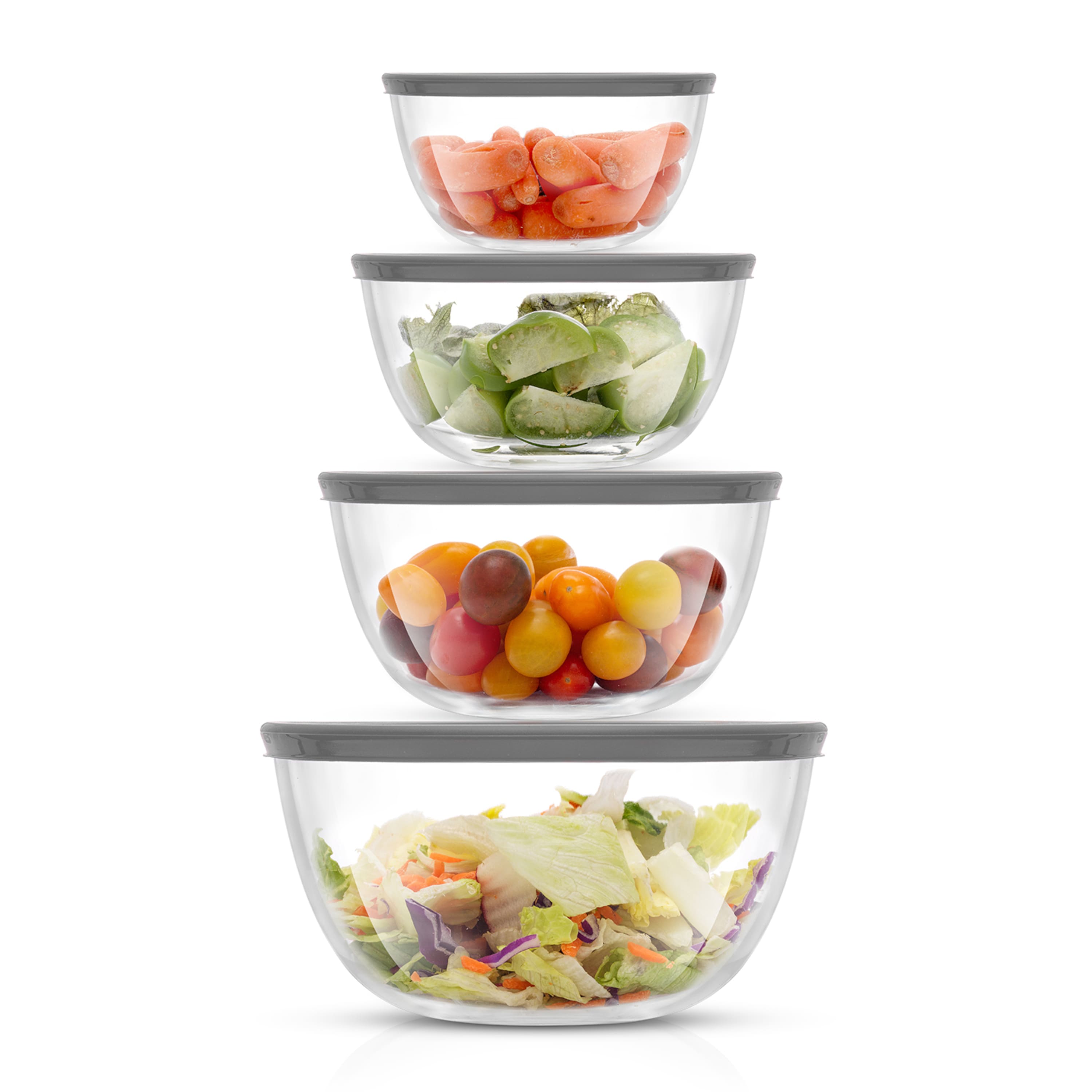 JoyJolt® Glass Mixing Bowls with Lids Set