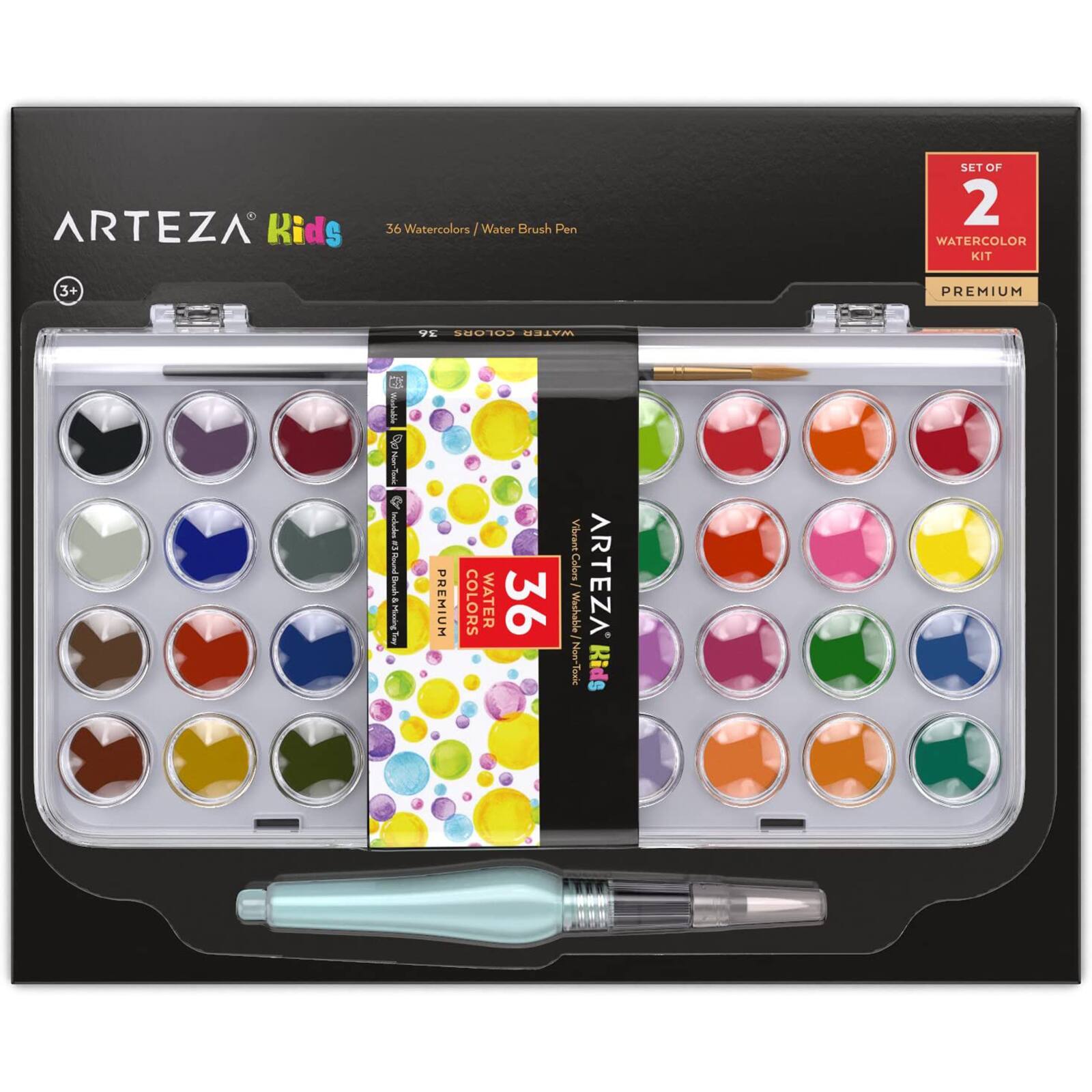 Arteza® Kids Watercolor Kit, 36 Assorted Colors