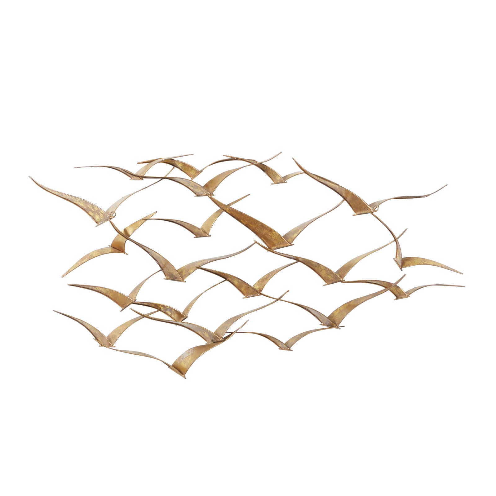 Gold Metal Coastal Birds Wall Decor, 47&#x22; x 21&#x22;