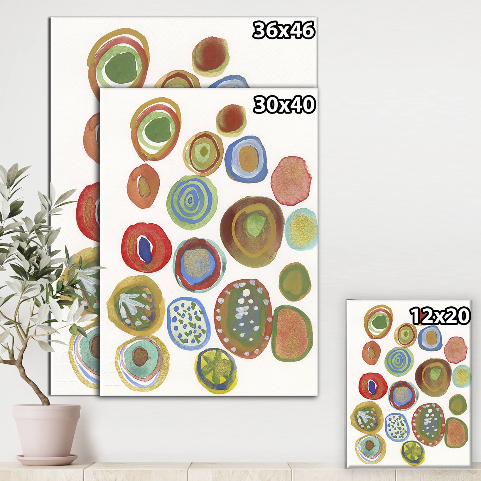 Designart - Circular Composition II - Mid-Century Modern Canvas Artwork
