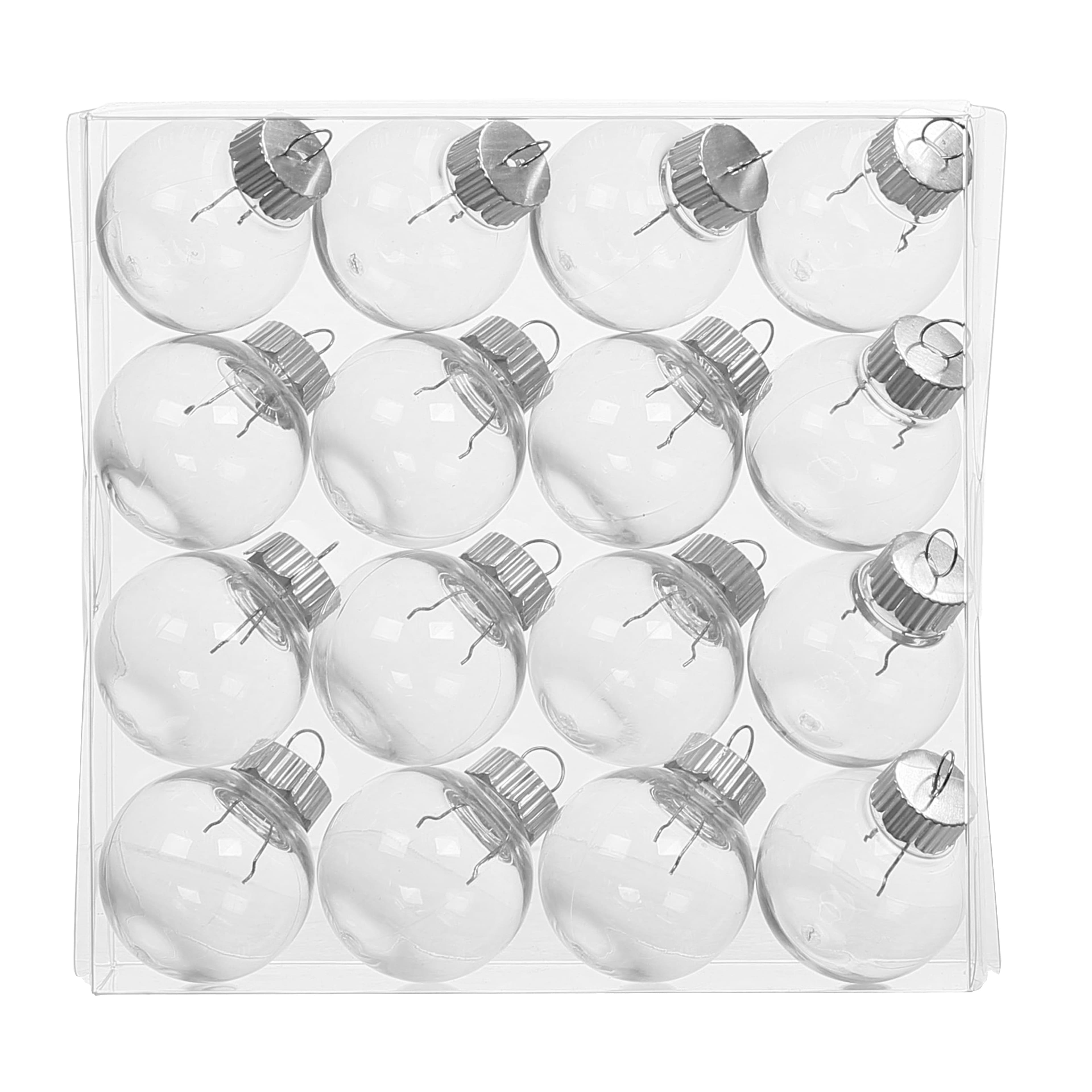 1.75&#x22; DIY Clear Plastic Ball Ornaments, 16pc. by Make Market&#xAE;